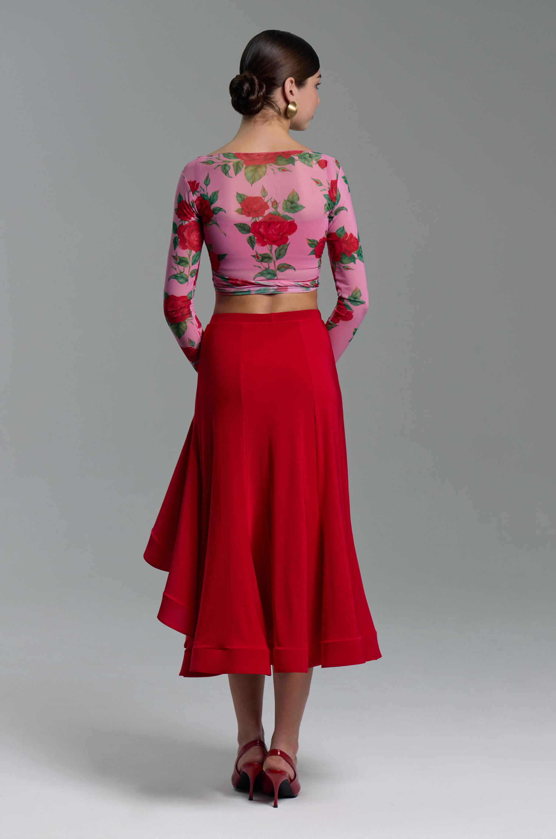 Юбка Фокус для бальных танцев, цвет Красный 