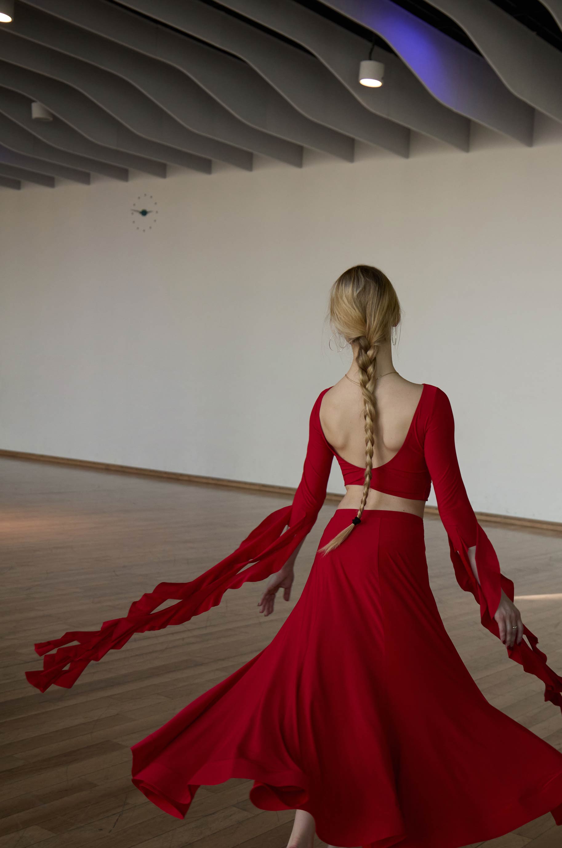 Юбка Фокус для бальных танцев, цвет Красный 
