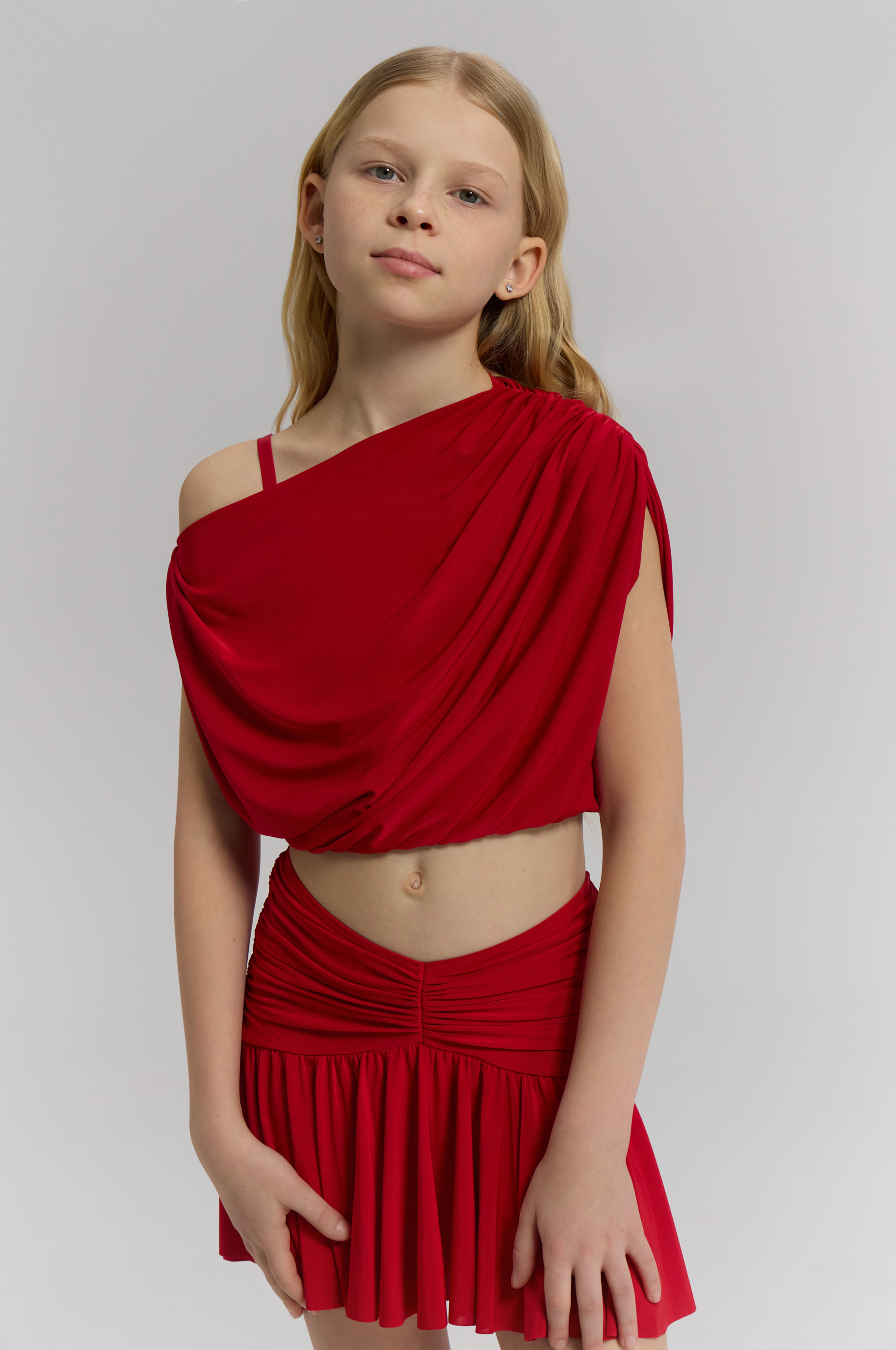 Топ Looks Red Kid для бальных танцев, цвет Красный 