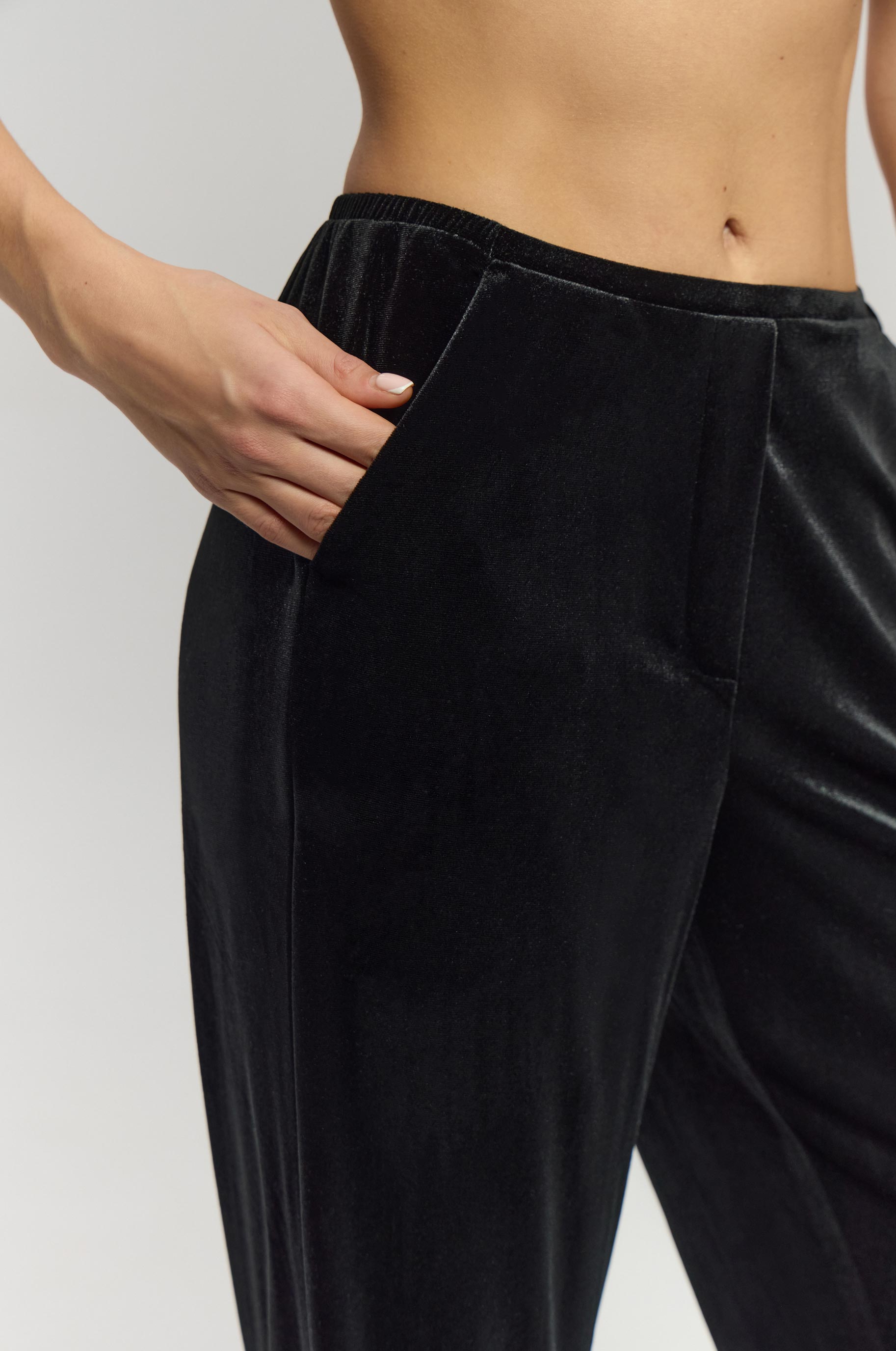 Брюки Velur для бальных танцев, цвет Черный 