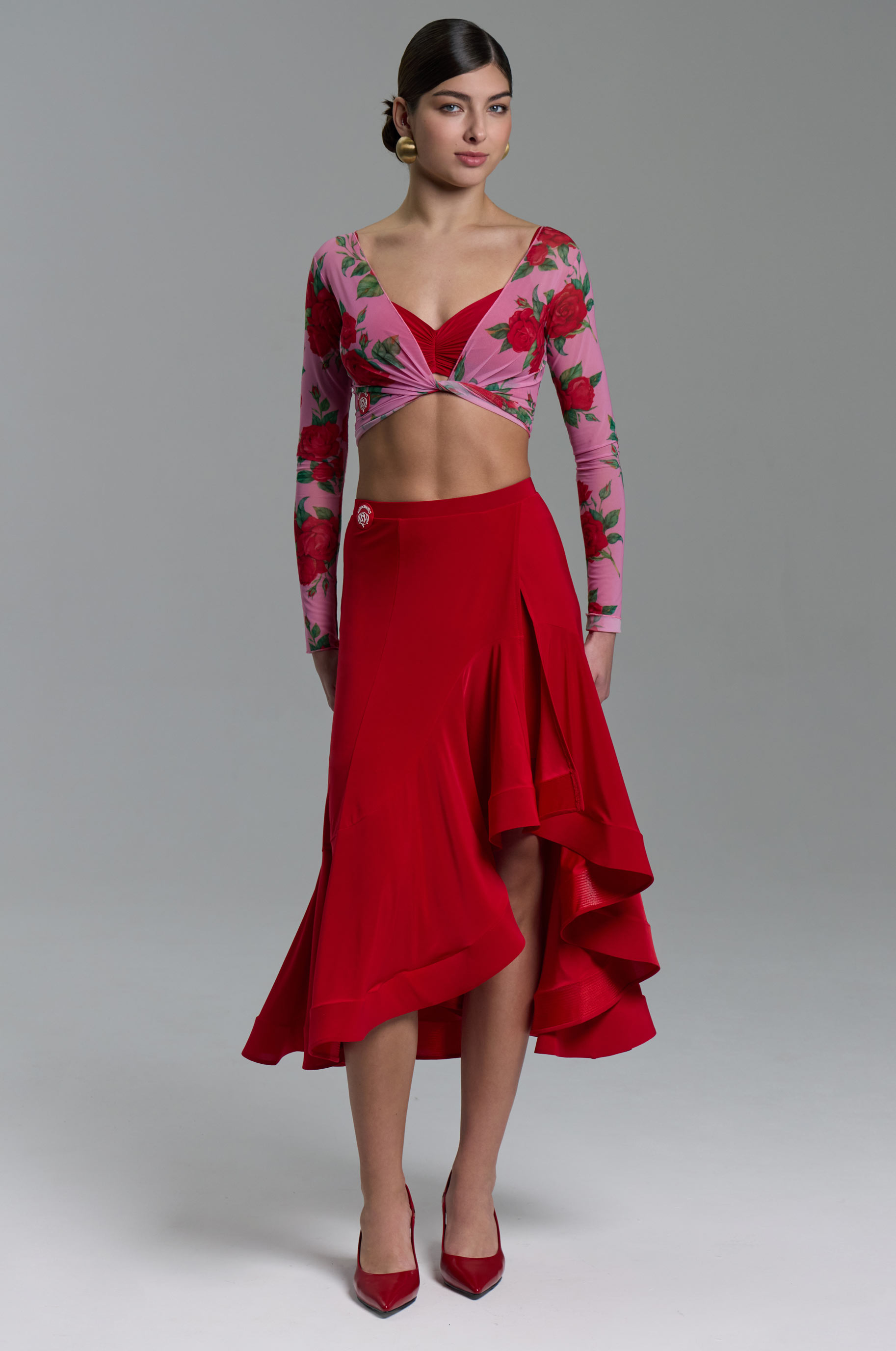 Юбка Фокус для бальных танцев, цвет Красный 