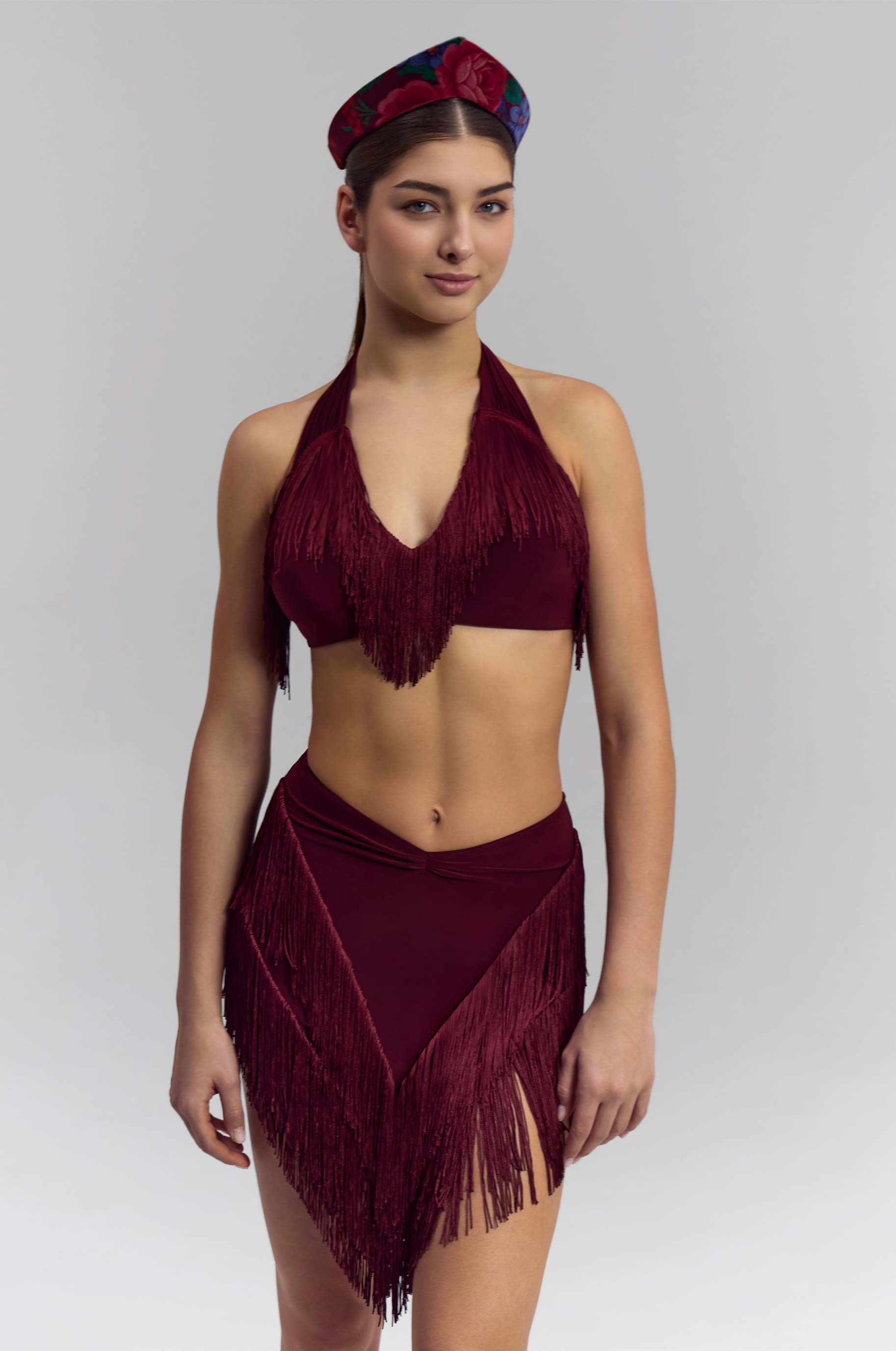 Топ Echoes Burgund для бальных танцев, цвет Бордовый 