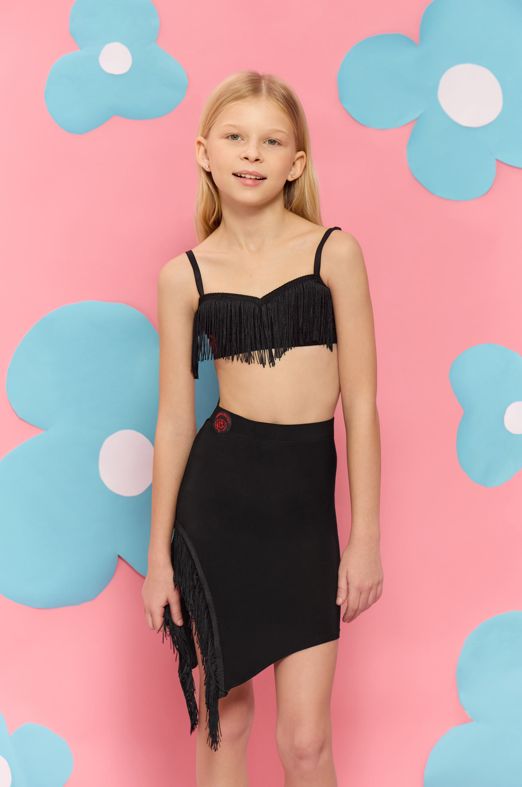 Топ Shakira kid для бальных танцев, цвет Черный 