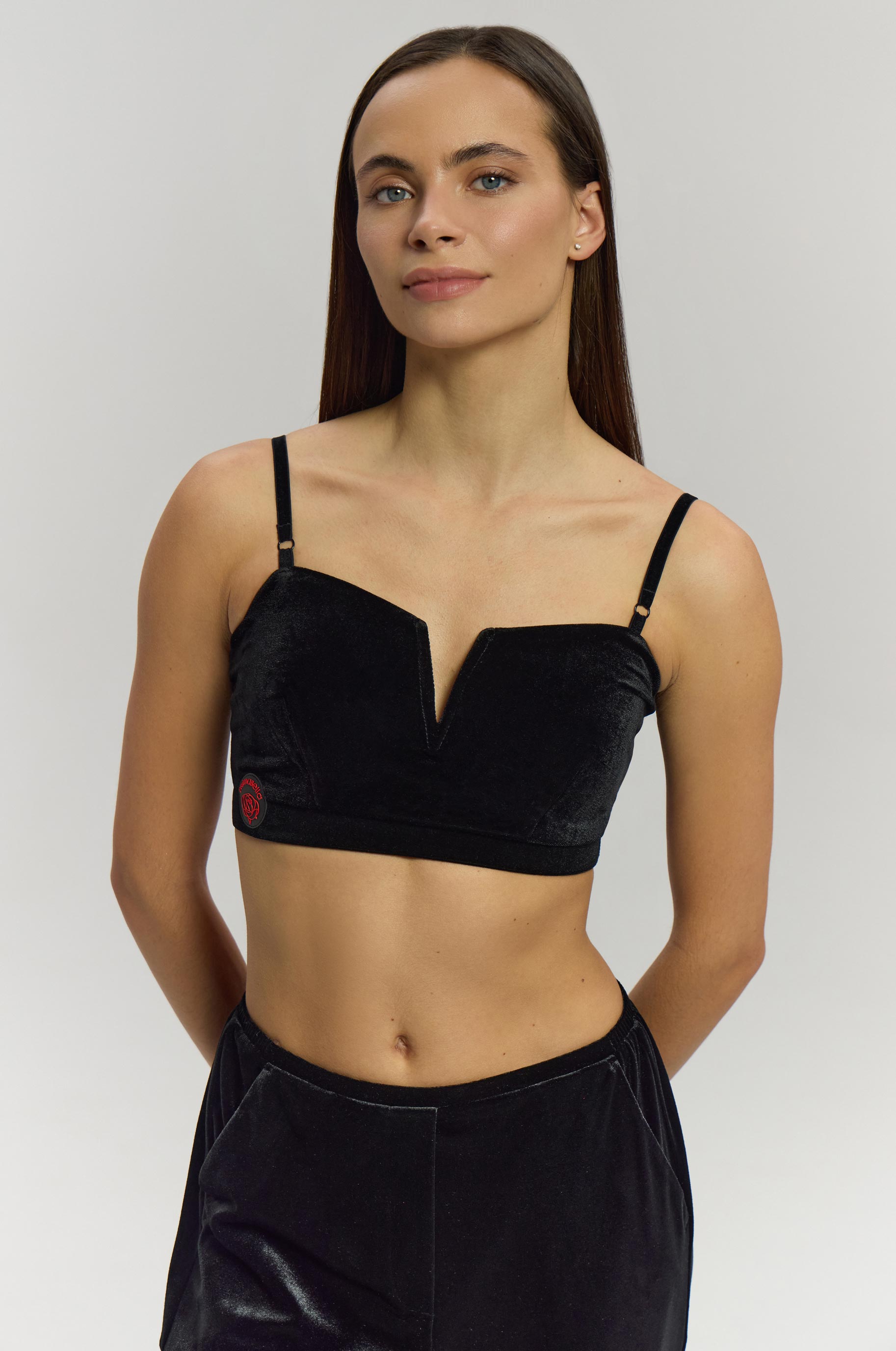 Брюки Velur для бальных танцев, цвет Черный 