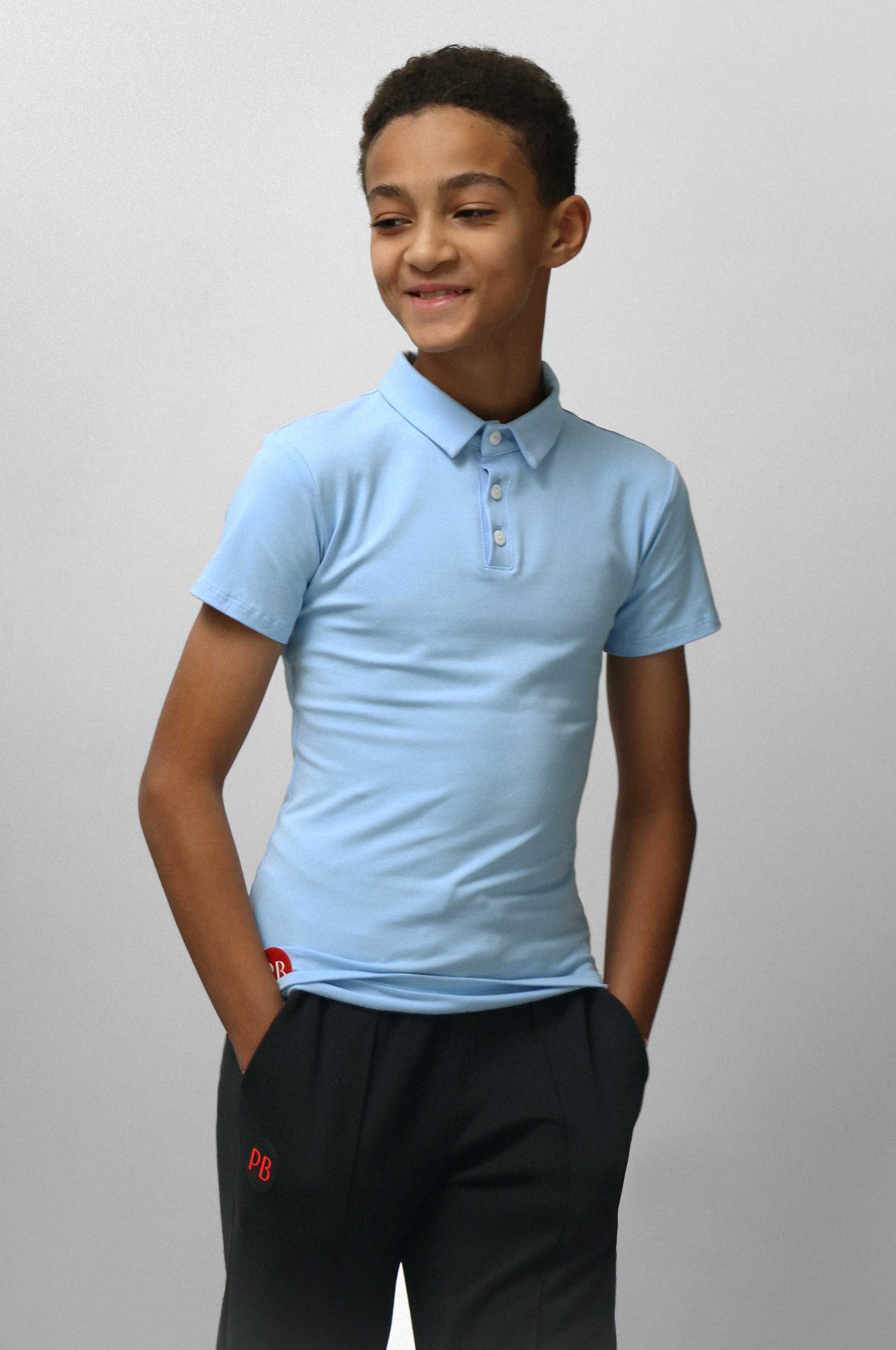 Футболка Polo Blue Kid для бальных танцев, цвет Голубой 