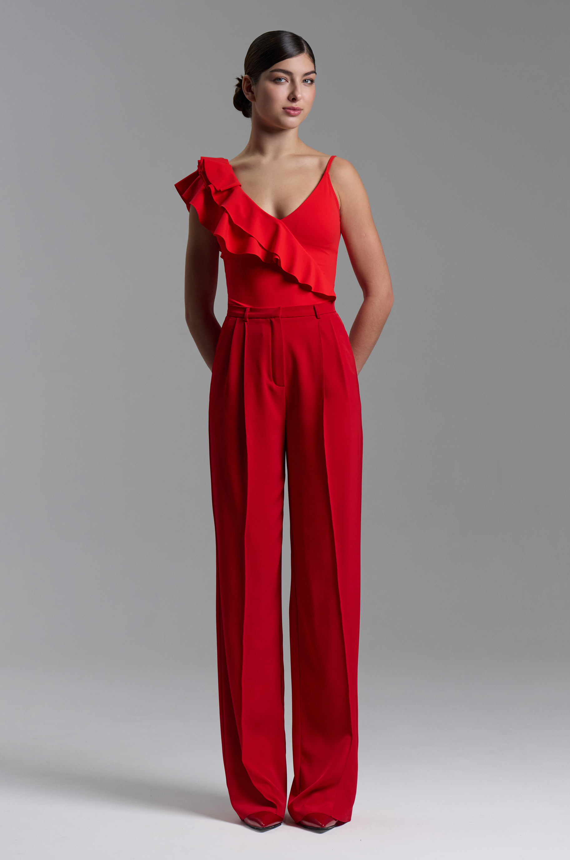 Боди Муза для бальных танцев, цвет Красный 