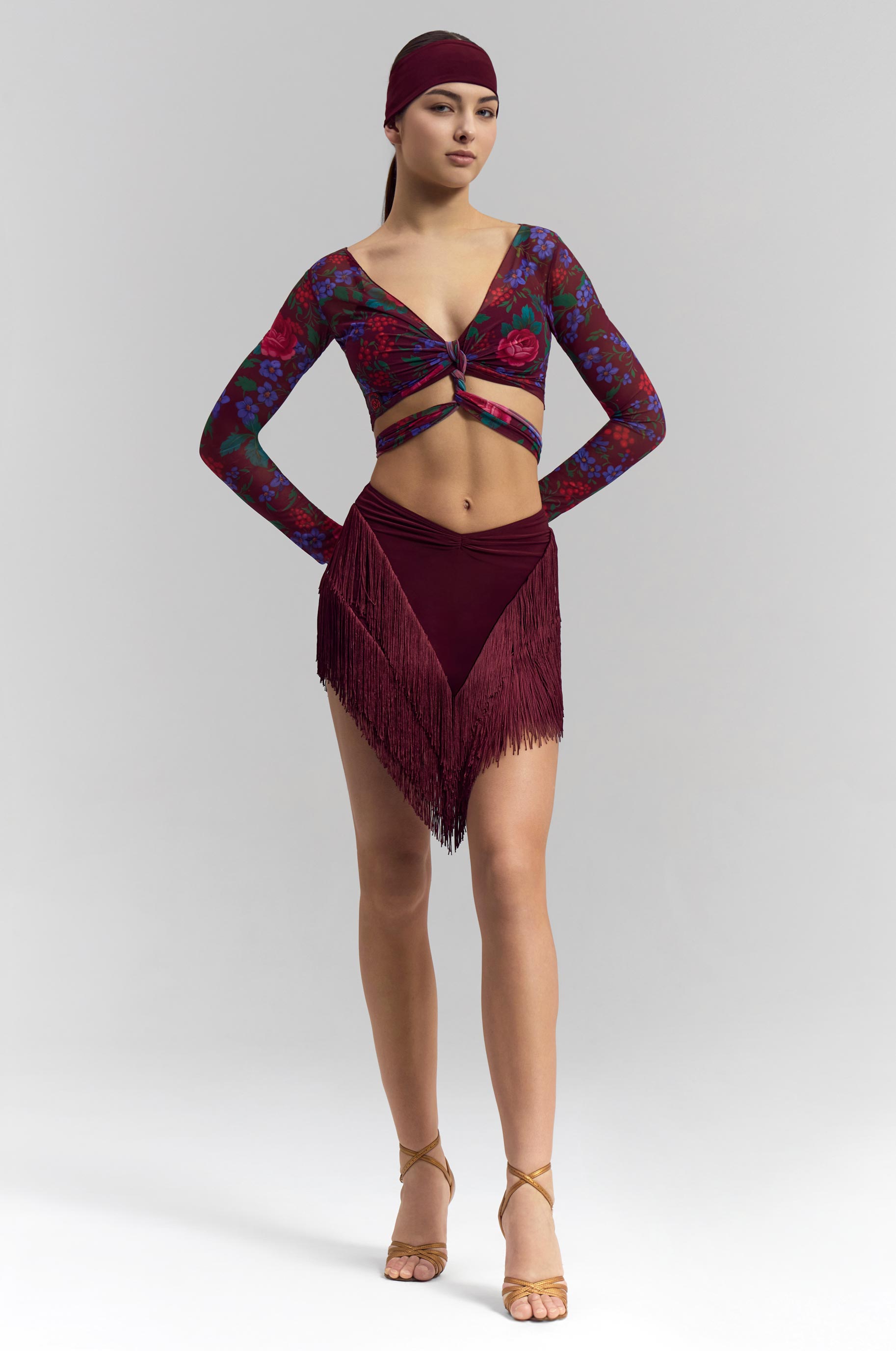 Топ Bolero A La Russe для бальных танцев, цвет Бордовый 