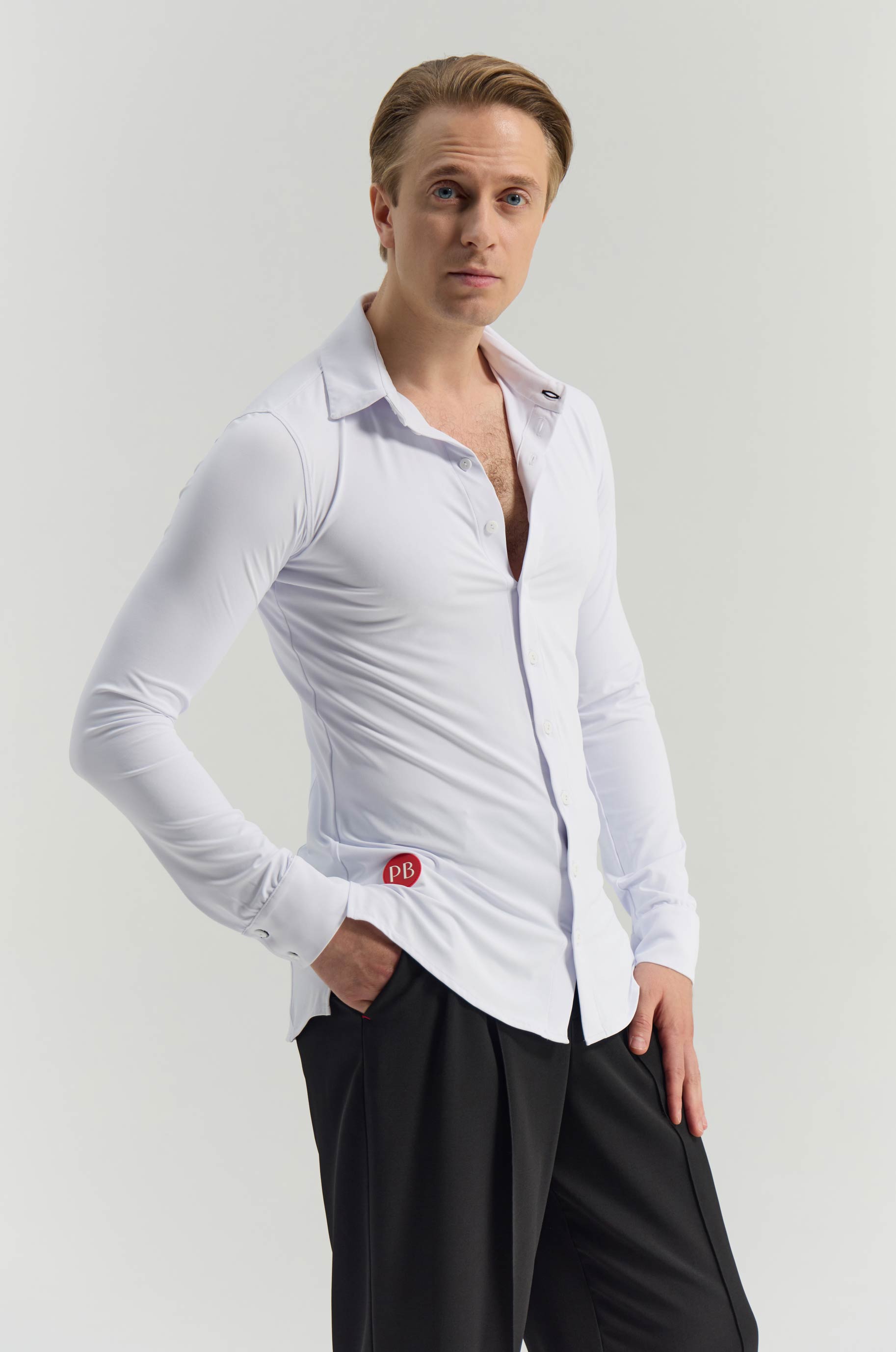 Рубашка Silky White для бальных танцев, цвет Черный 