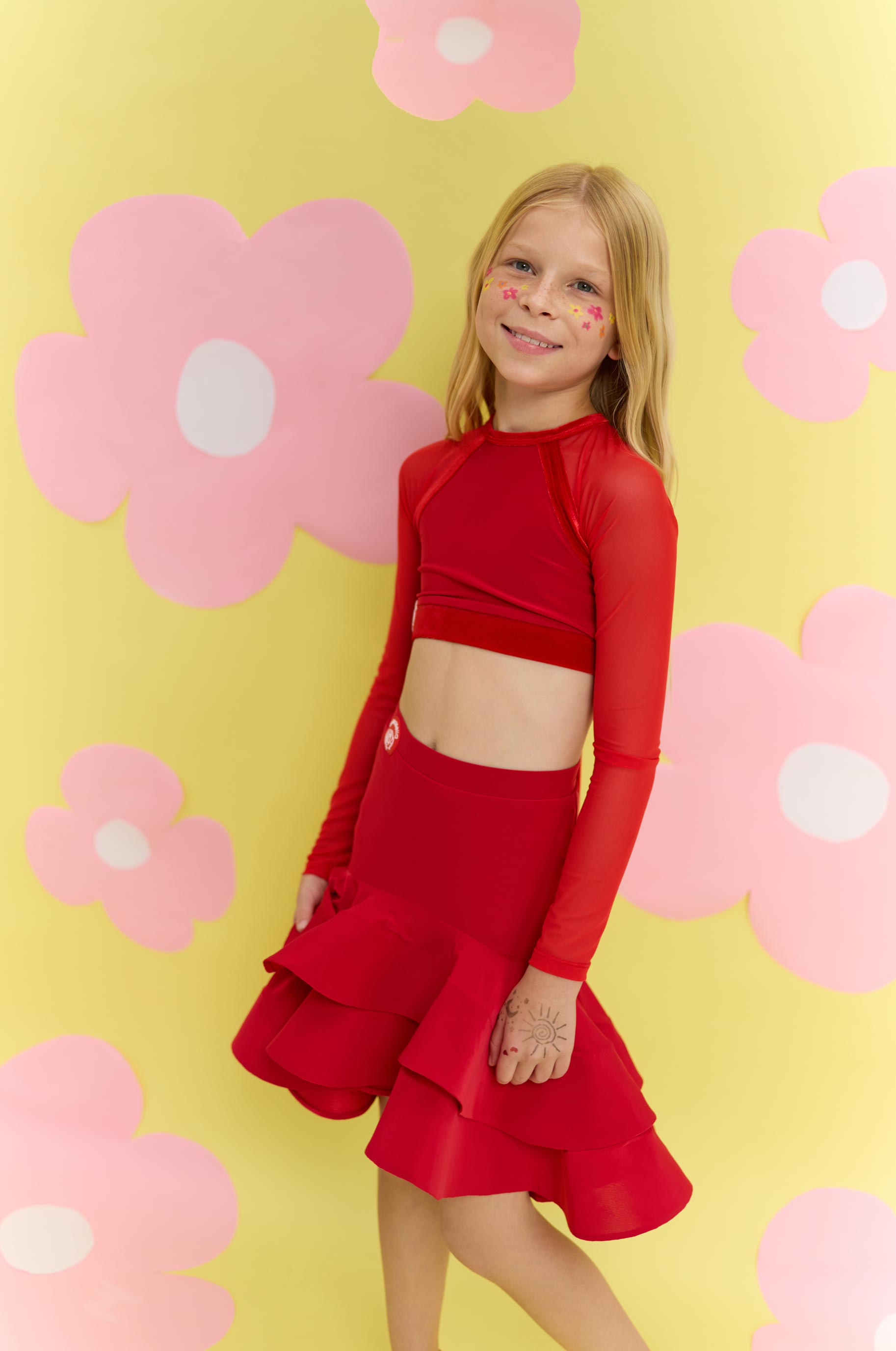 Юбка Beliche Red Kid для бальных танцев, цвет Красный 