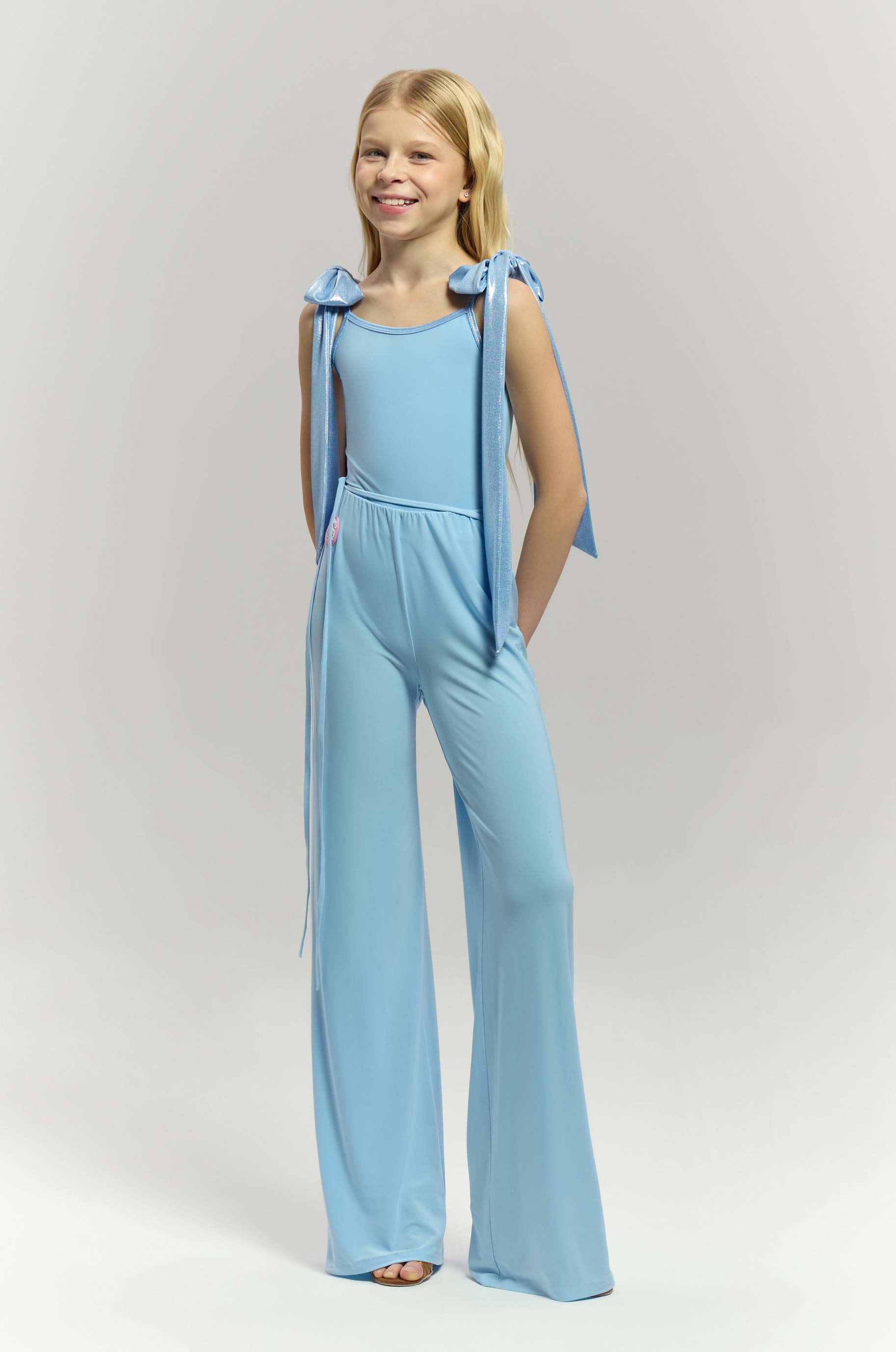 Боди Bows Sparkle Kid для бальных танцев, цвет Синий 