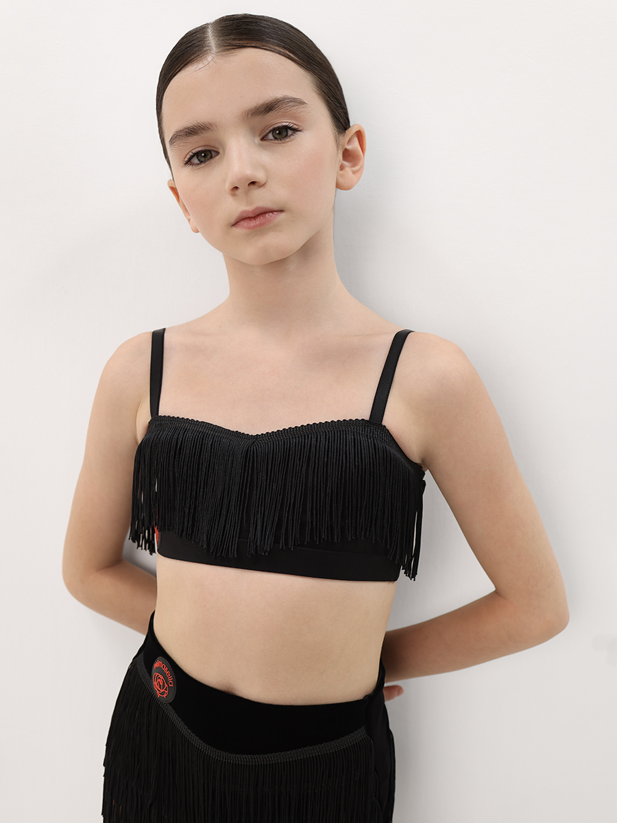 Топ Shakira kid для бальных танцев, цвет Черный 