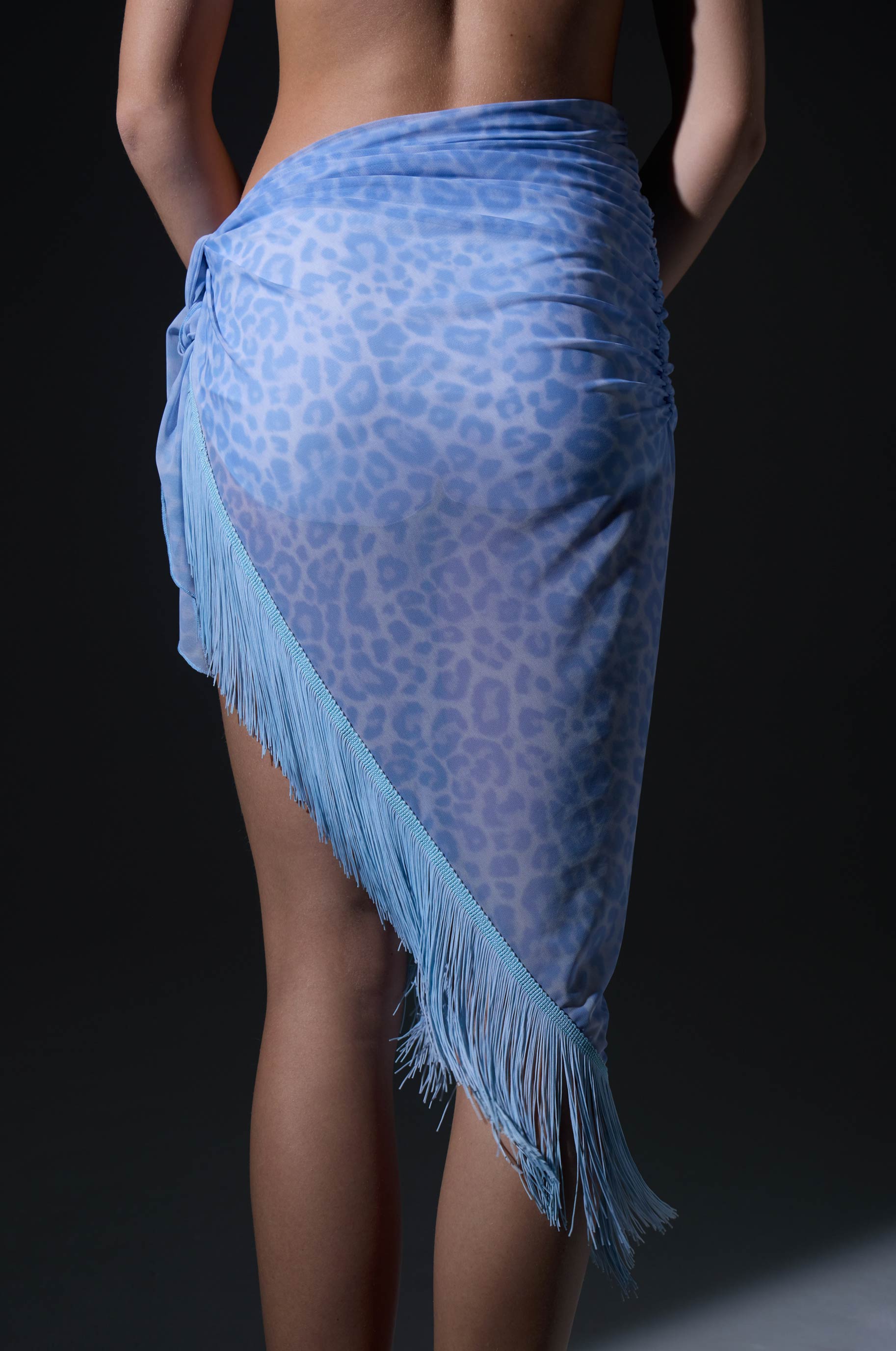 Платок Фринж Лео Блю для бальных танцев, цвет Голубой 