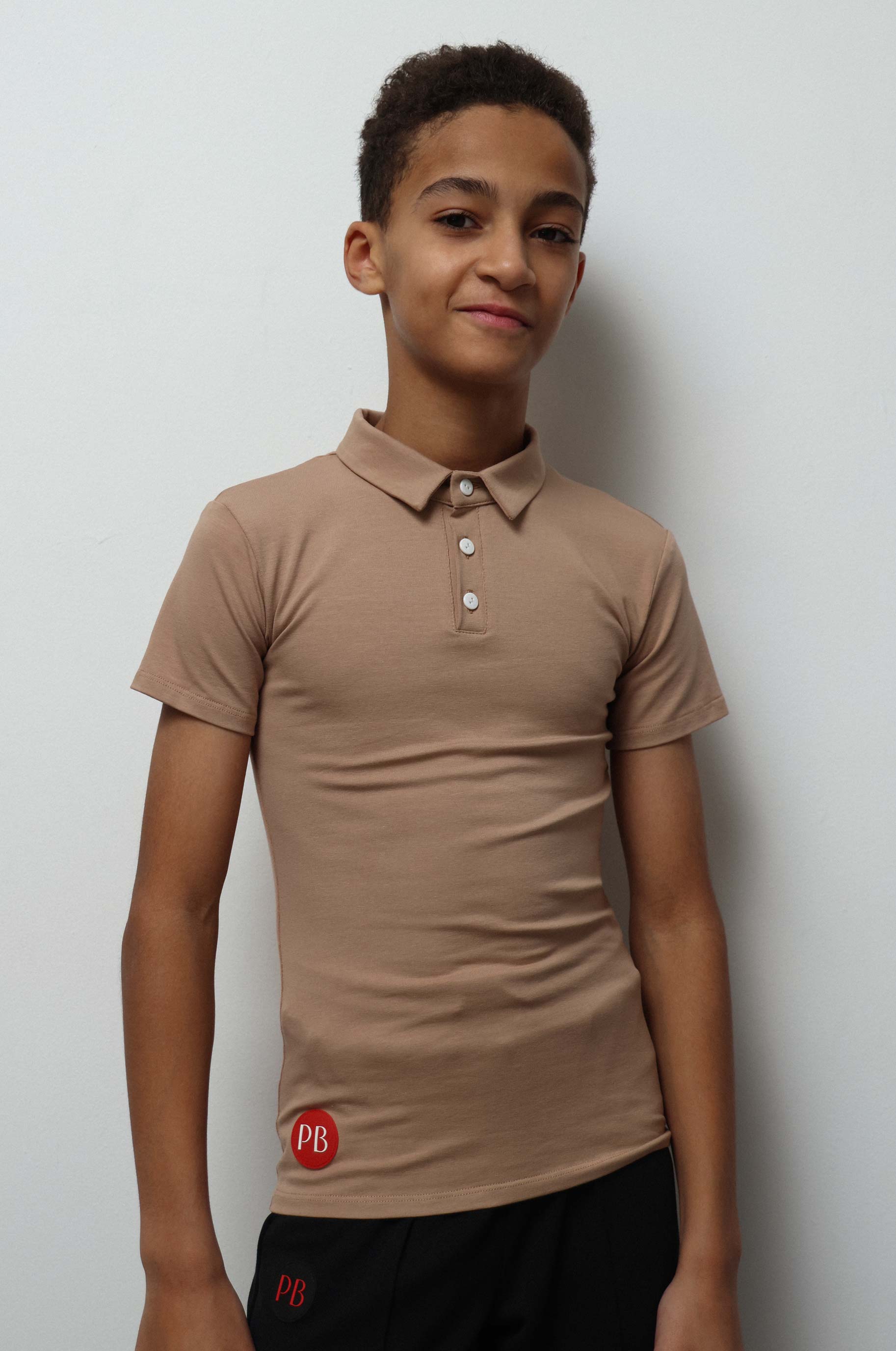 Футболка Polo Nutmeg kid для бальных танцев, цвет Бежевый 