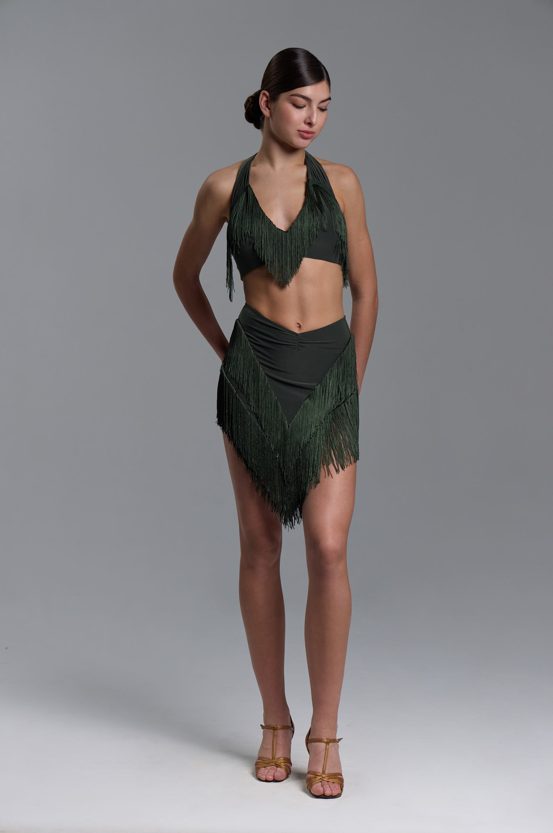 Топ Хаки Флоу для бальных танцев, цвет Хаки 