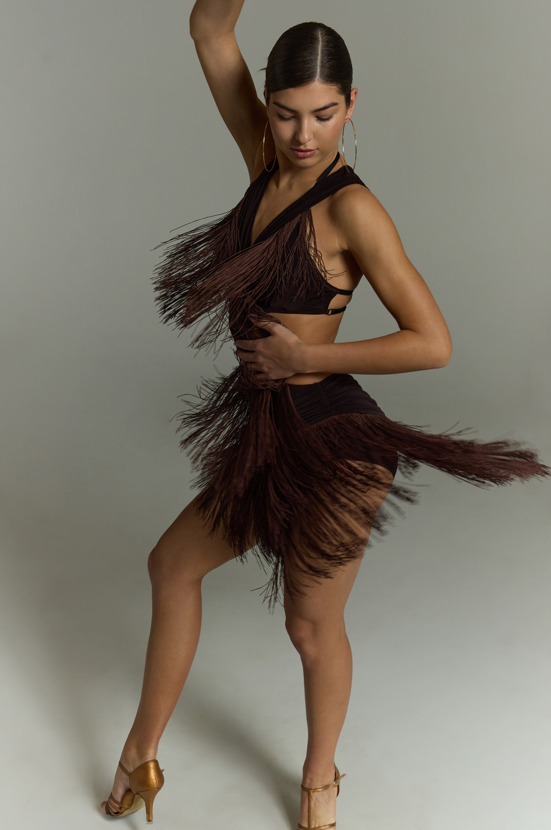 Платье Ksu Brown для бальных танцев, цвет Коричневый 