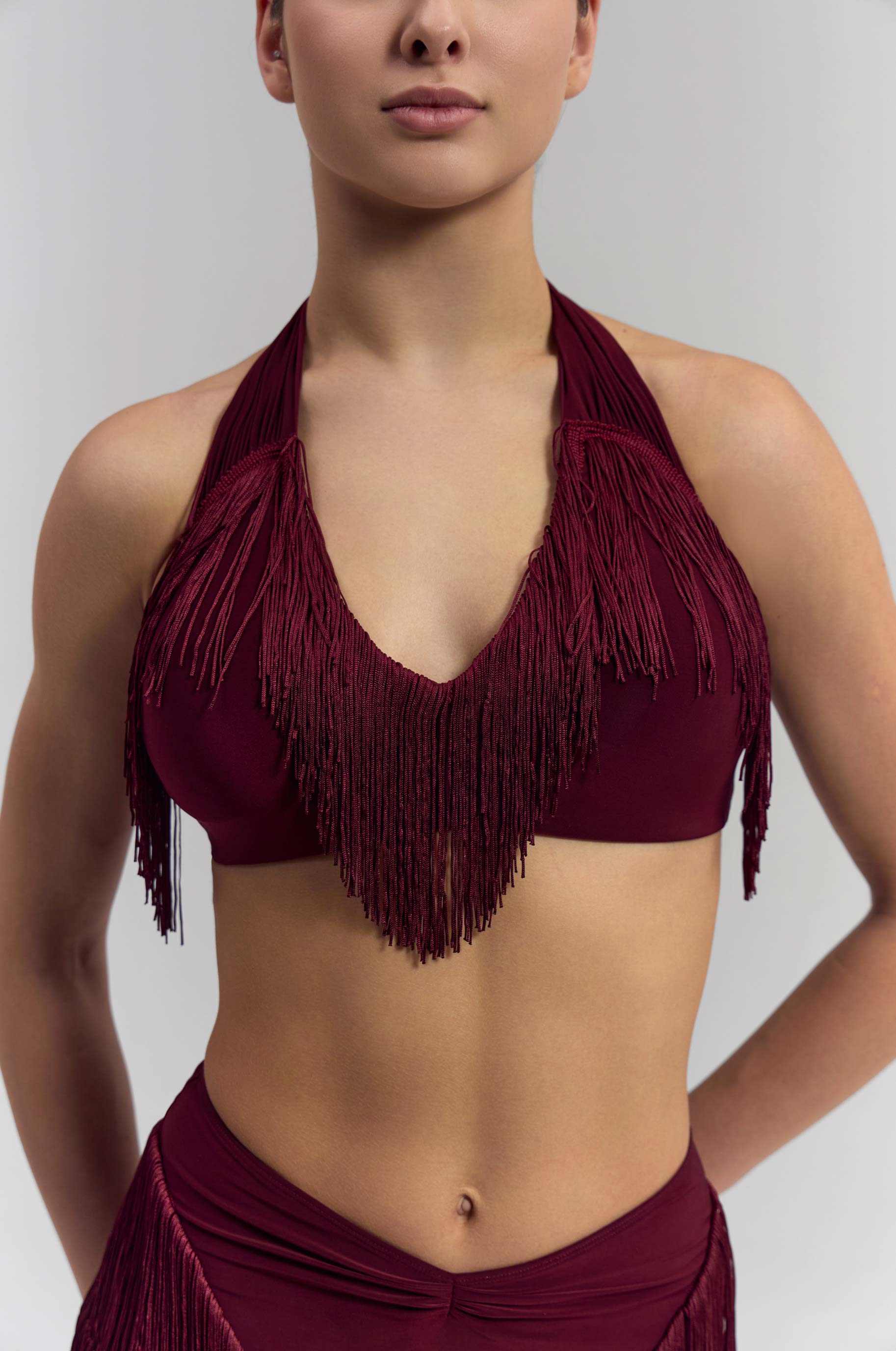 Топ Echoes Burgund для бальных танцев, цвет Бордовый 