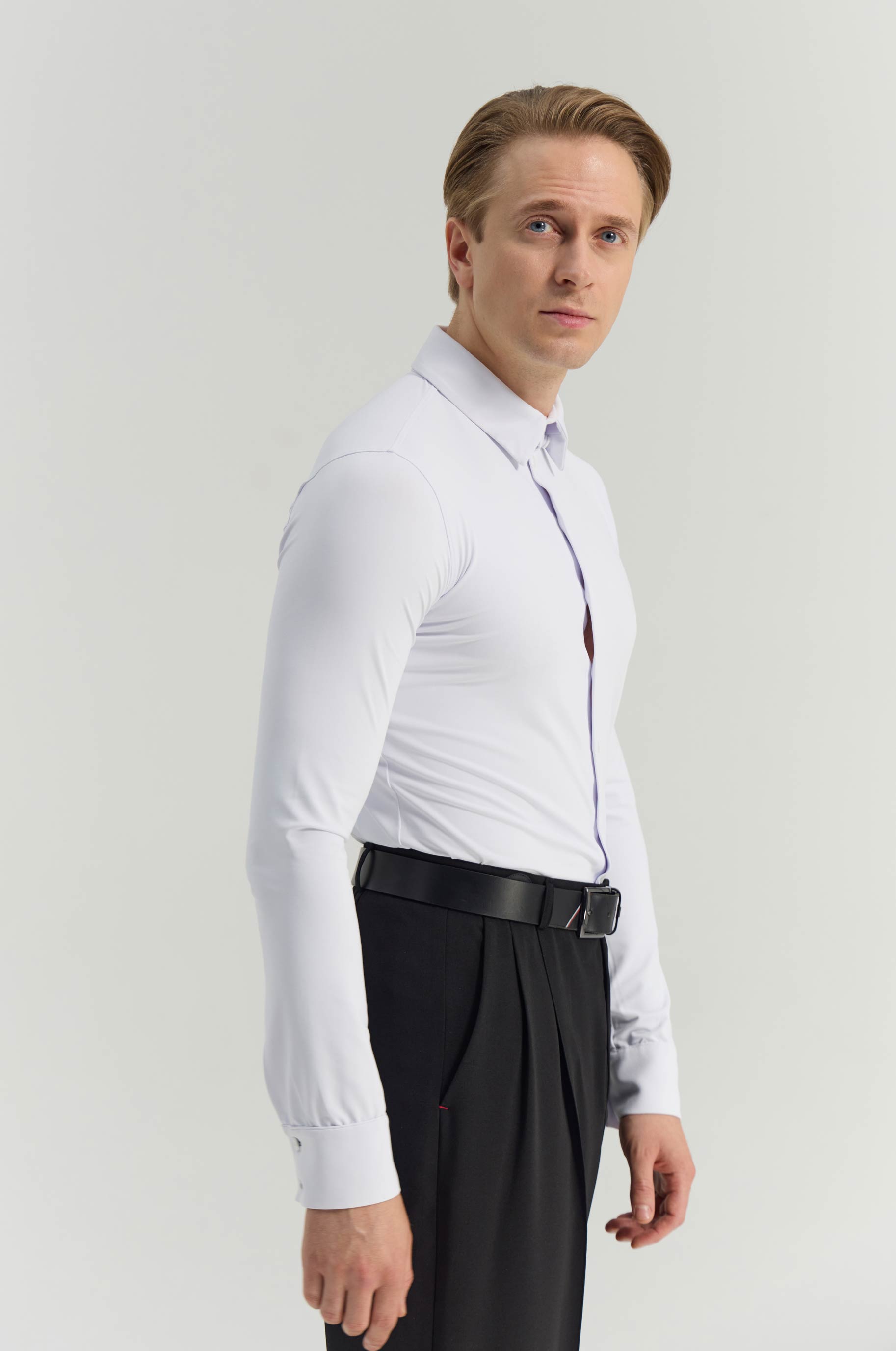 Рубашка Silky White для бальных танцев, цвет Черный 