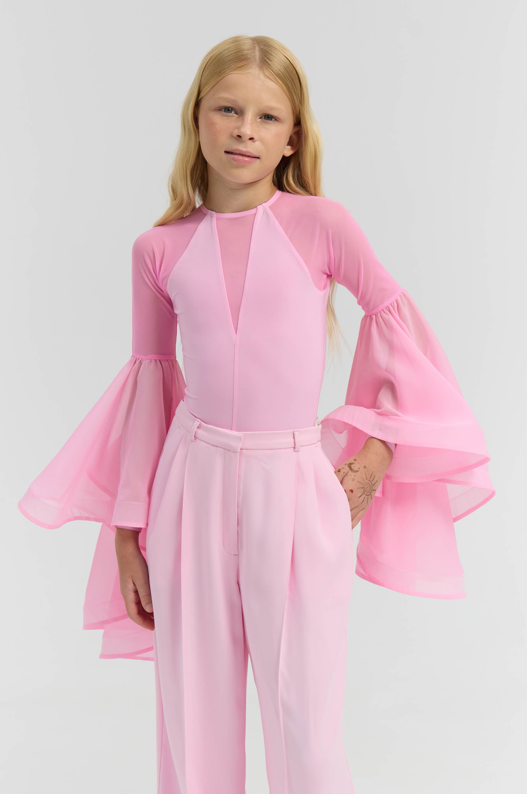 Боди Flaper Pink Kid для бальных танцев, цвет Розовый 