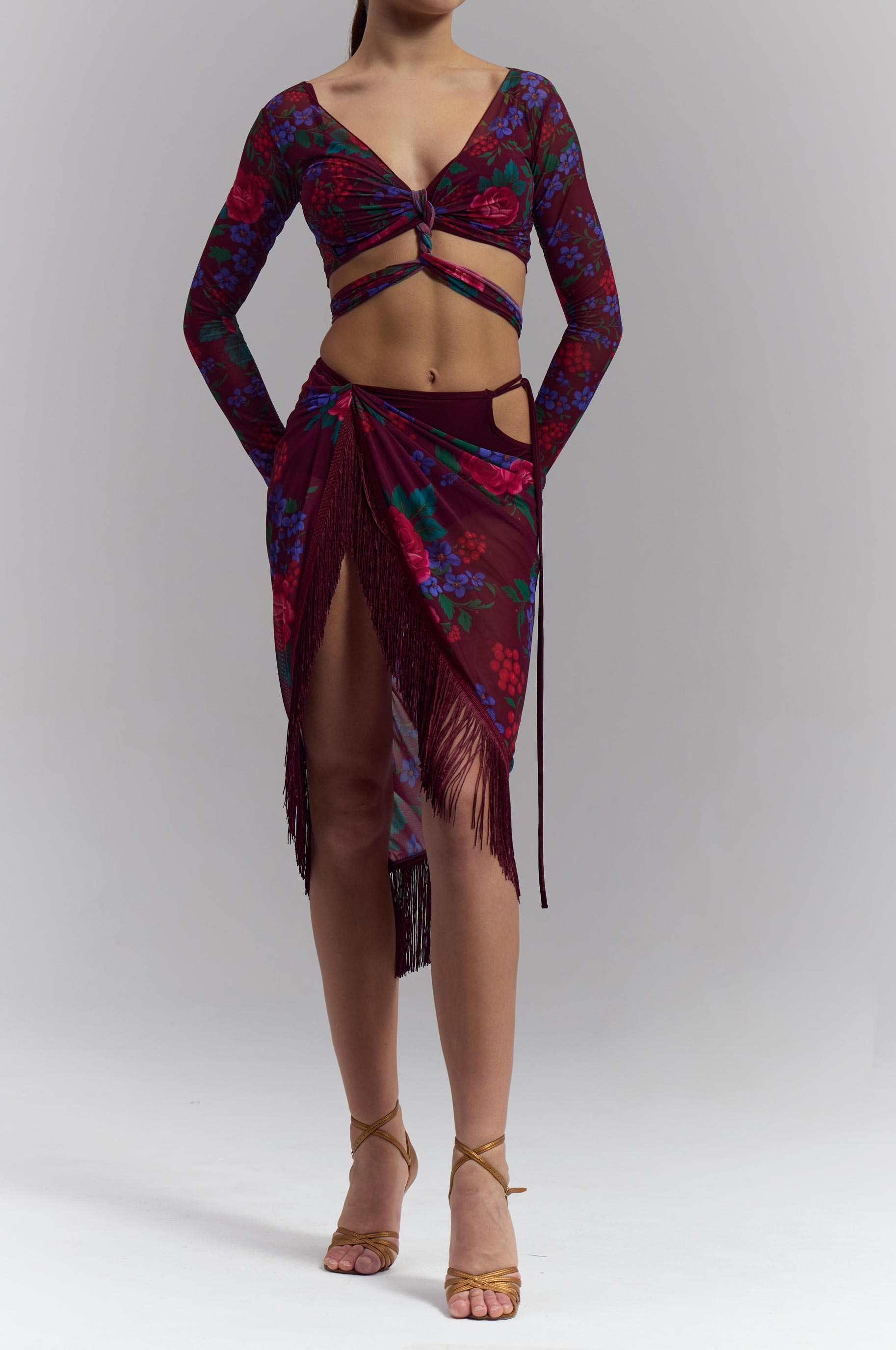 Юбка Tones A La Russe для бальных танцев, цвет Красный Черный 