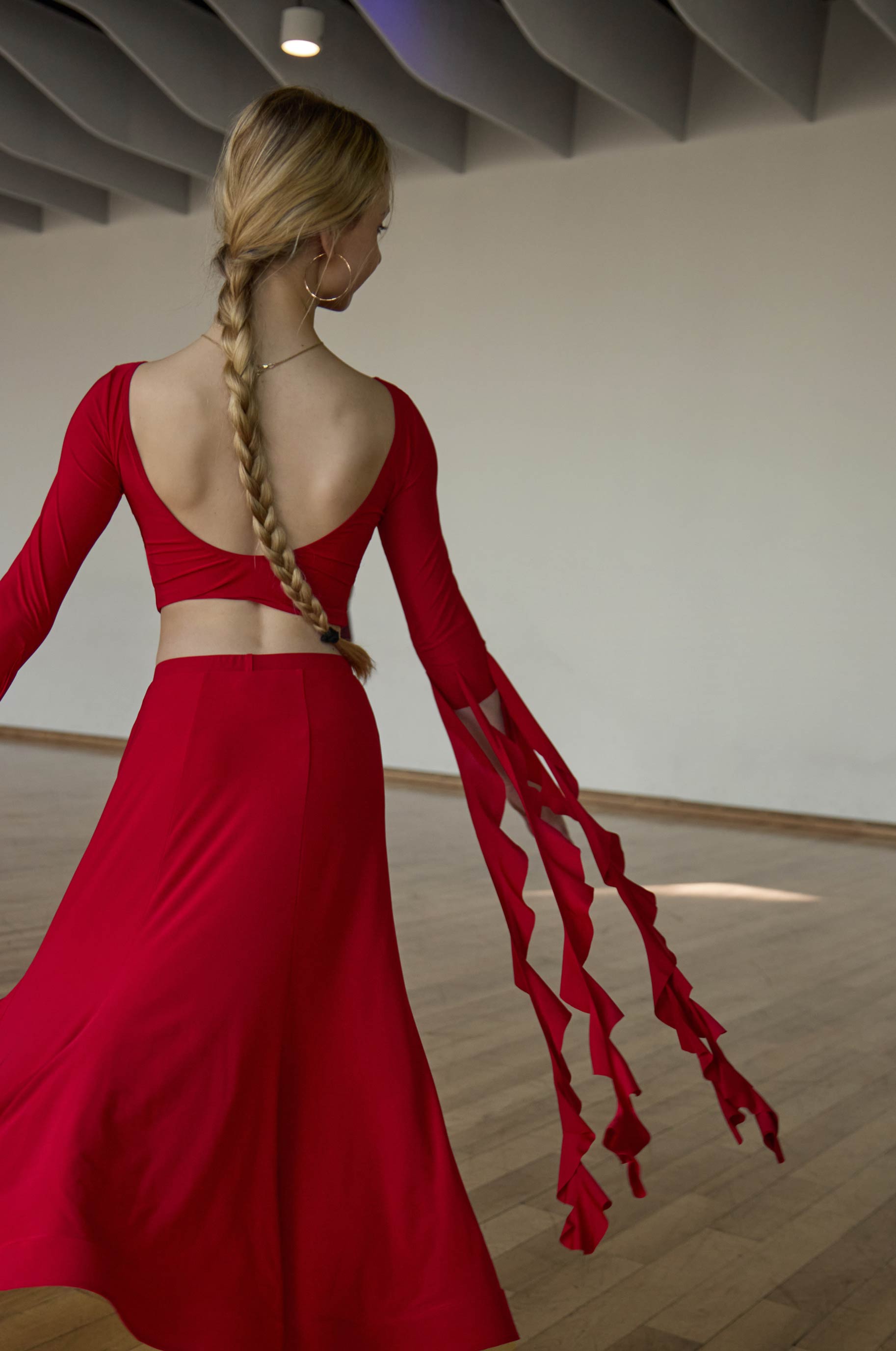 Юбка Фокус для бальных танцев, цвет Красный 