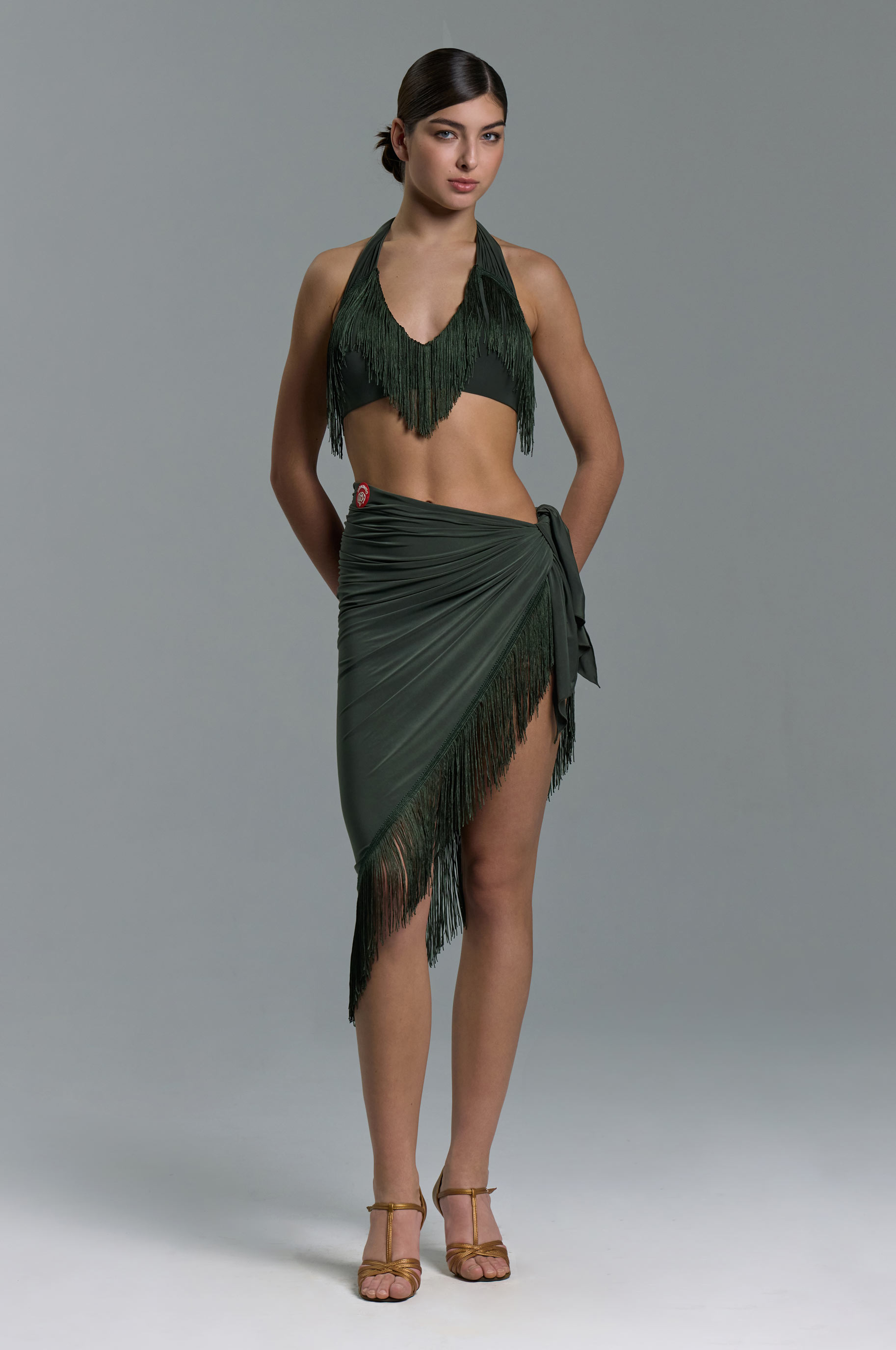 Топ Хаки Флоу для бальных танцев, цвет Хаки 