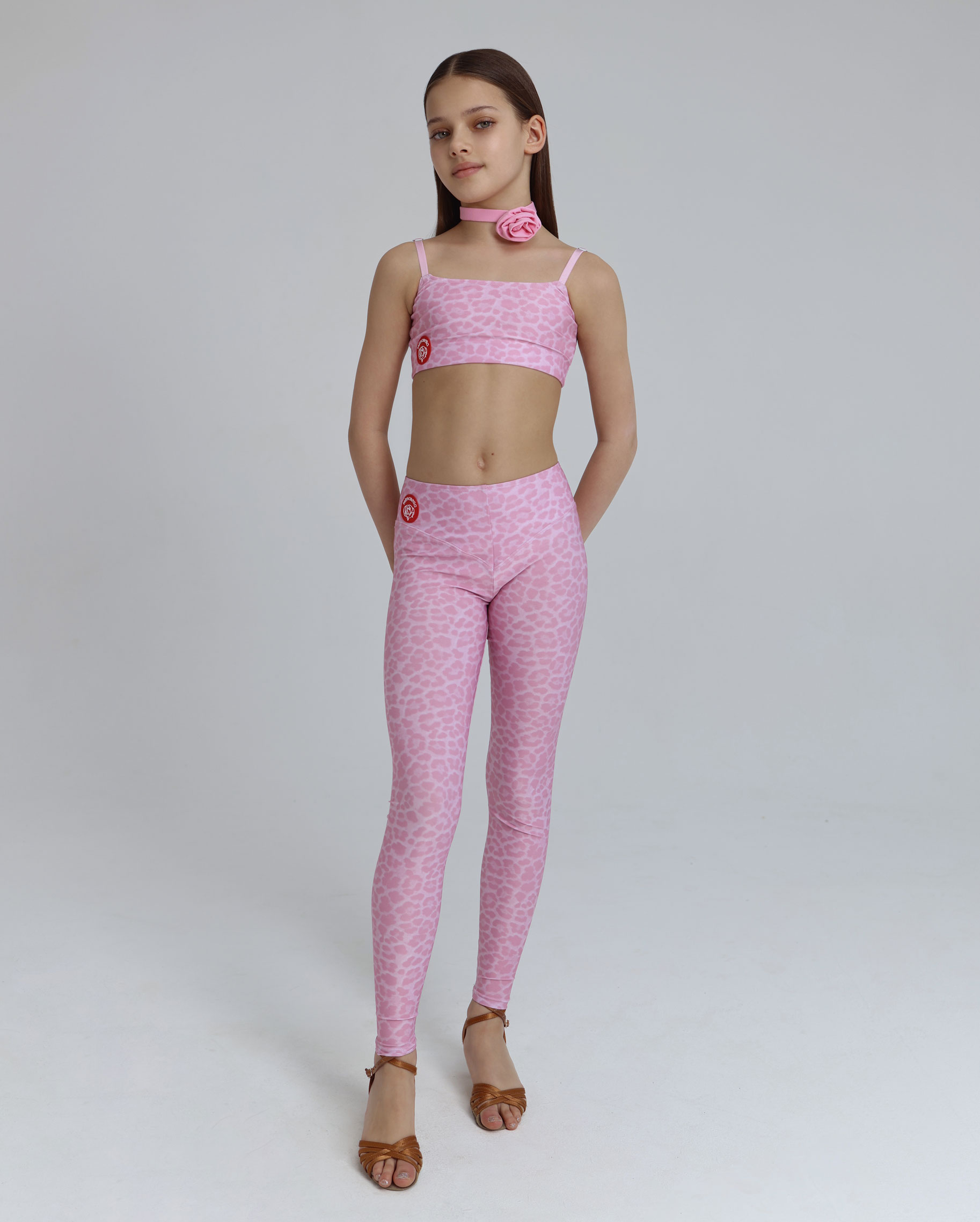 Леггинсы Pink Leo Kid для бальных танцев, цвет Розовый 