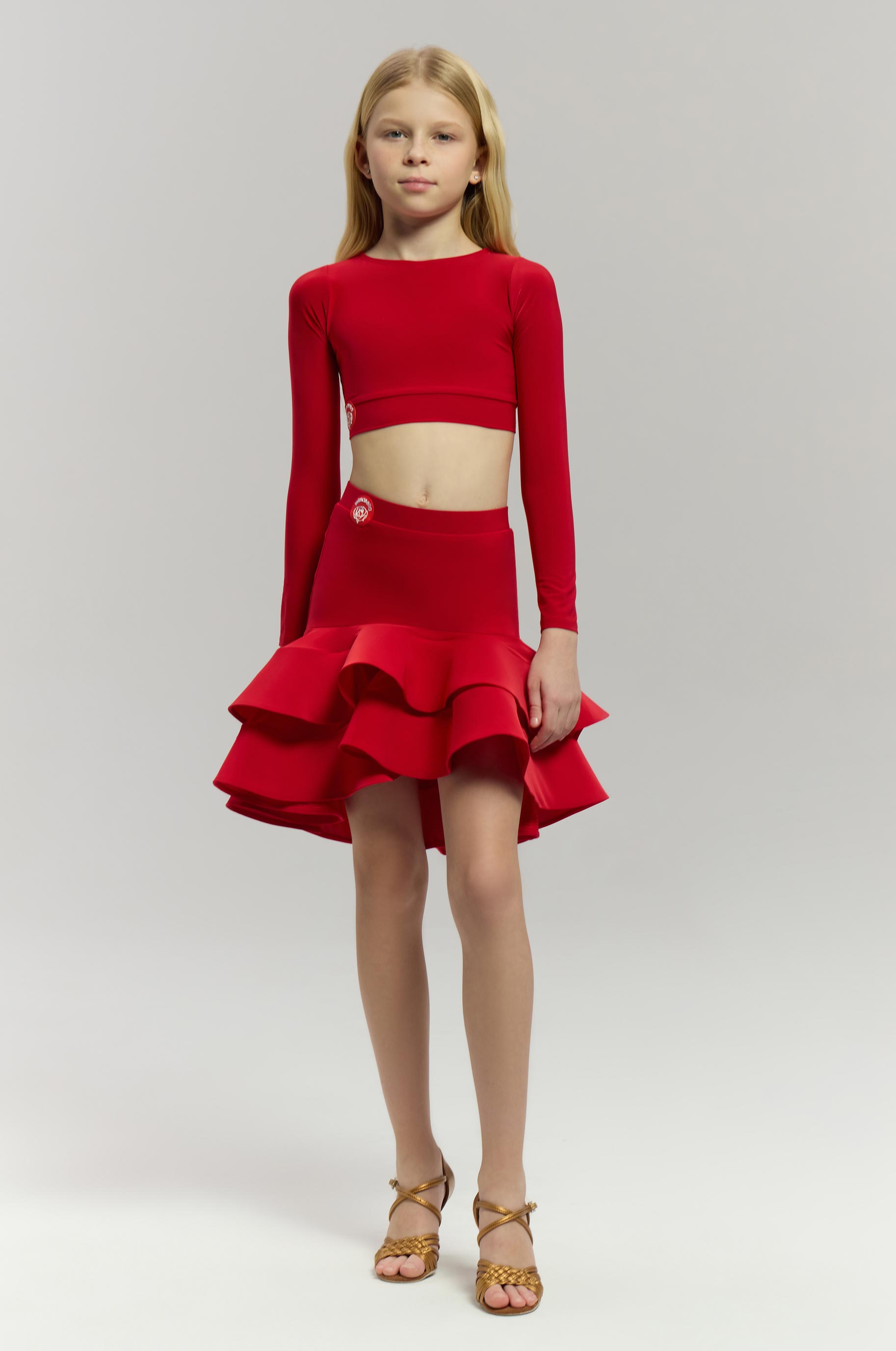 Топ Rombo Red Kid для бальных танцев, цвет Красный 