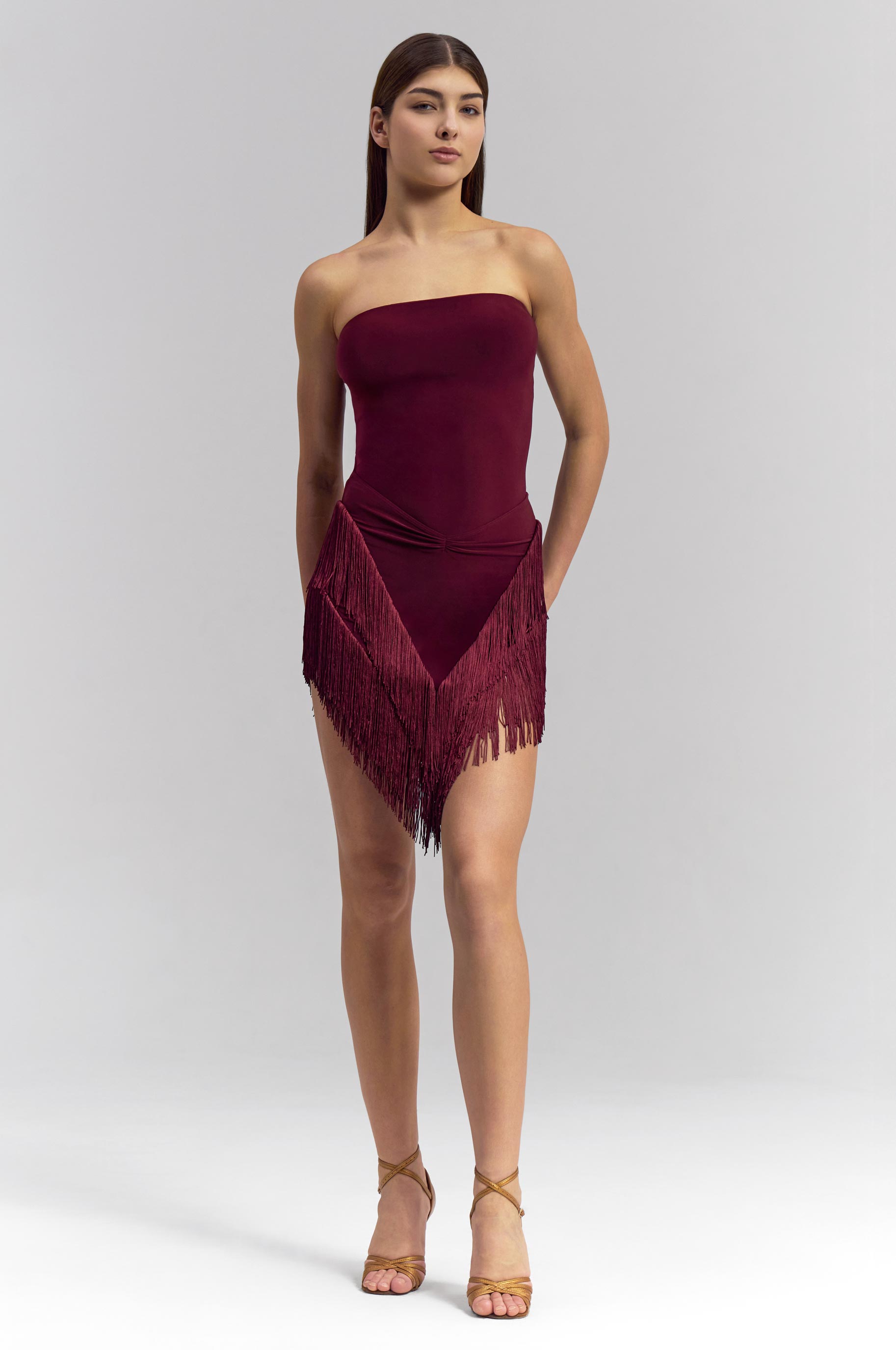 Боди Vibrant для бальных танцев, цвет Бордовый 