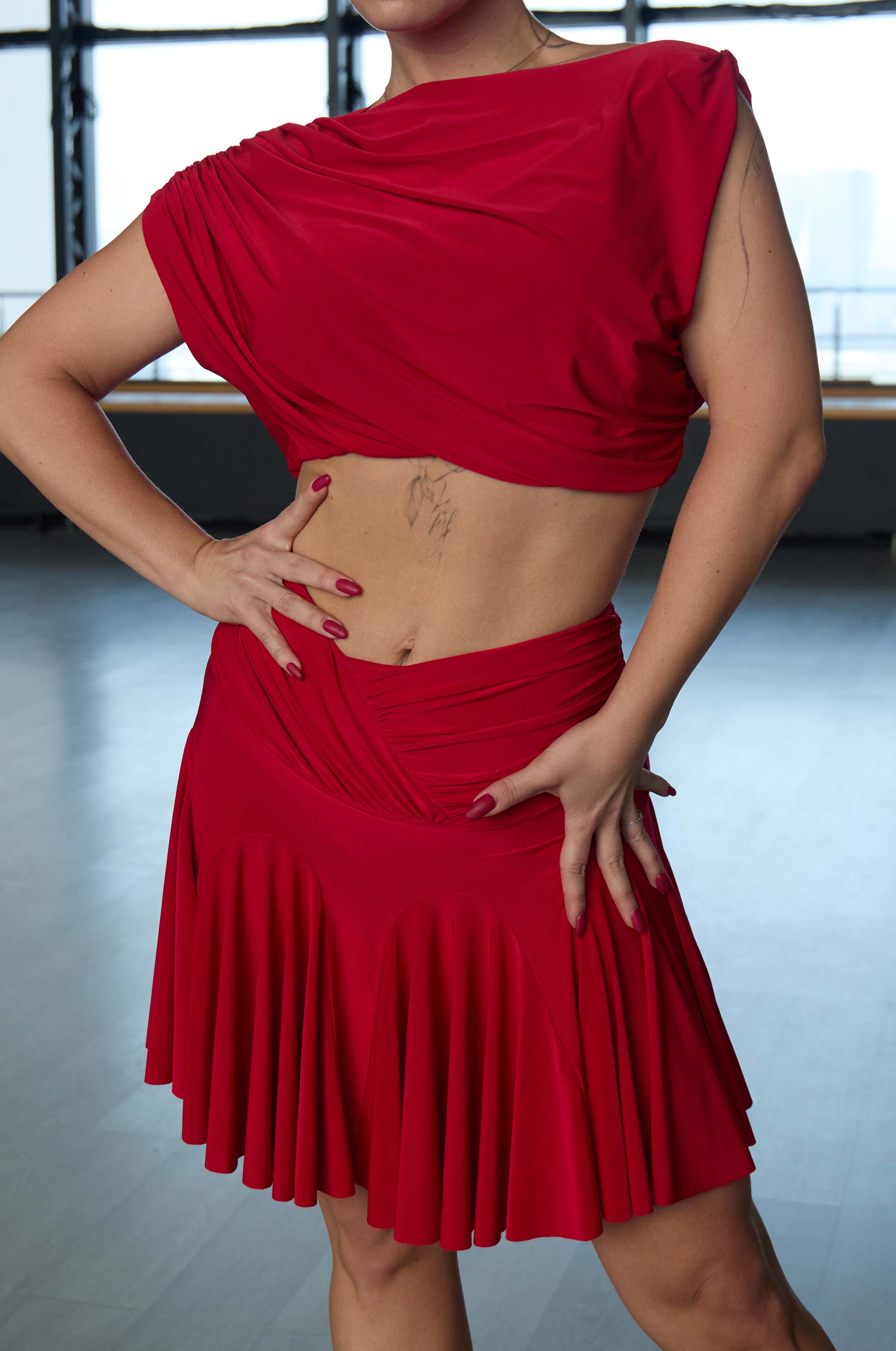 Юбка Duchess Red для бальных танцев, цвет Красный 
