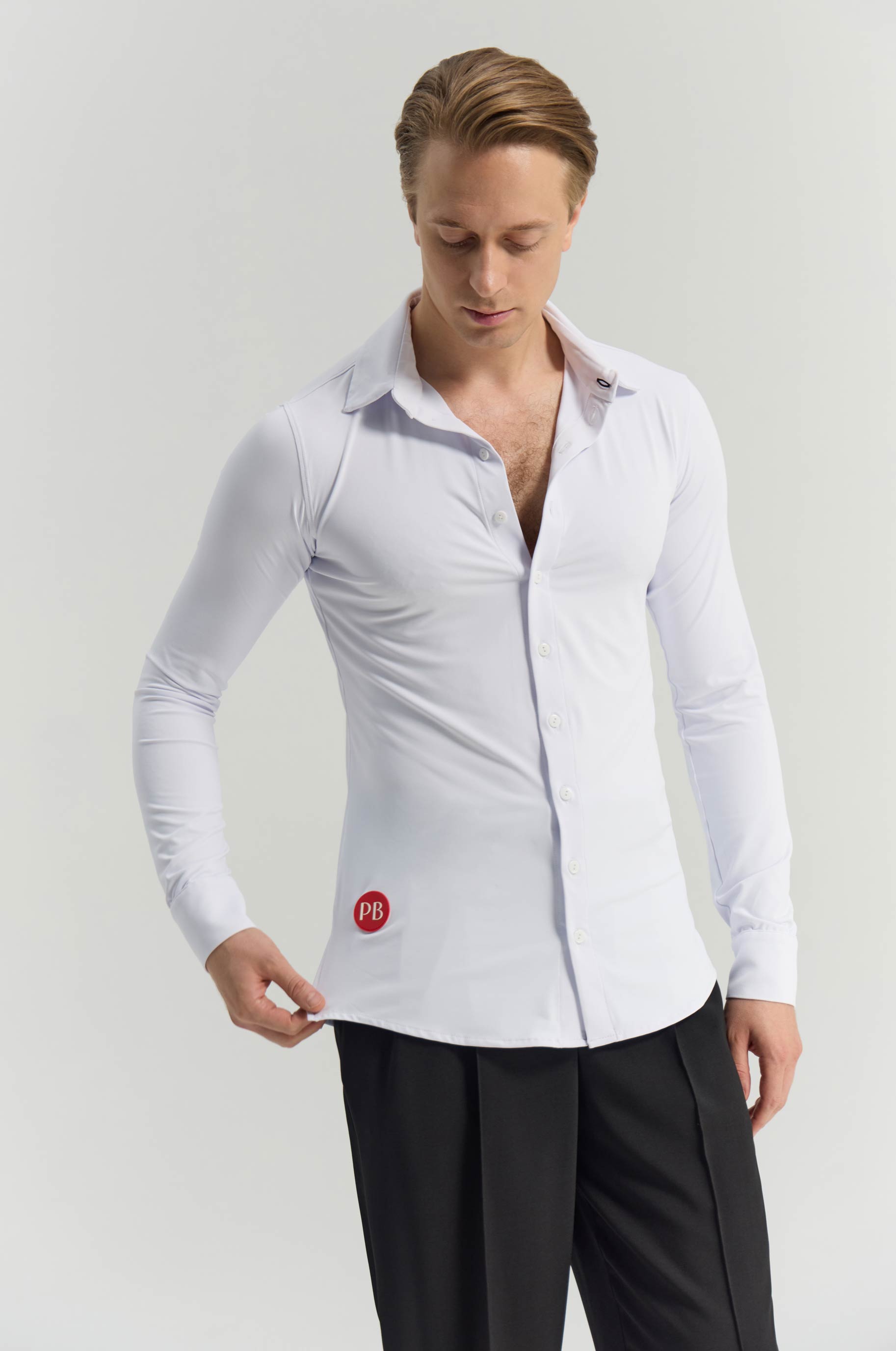 Рубашка Silky White для бальных танцев, цвет Черный 