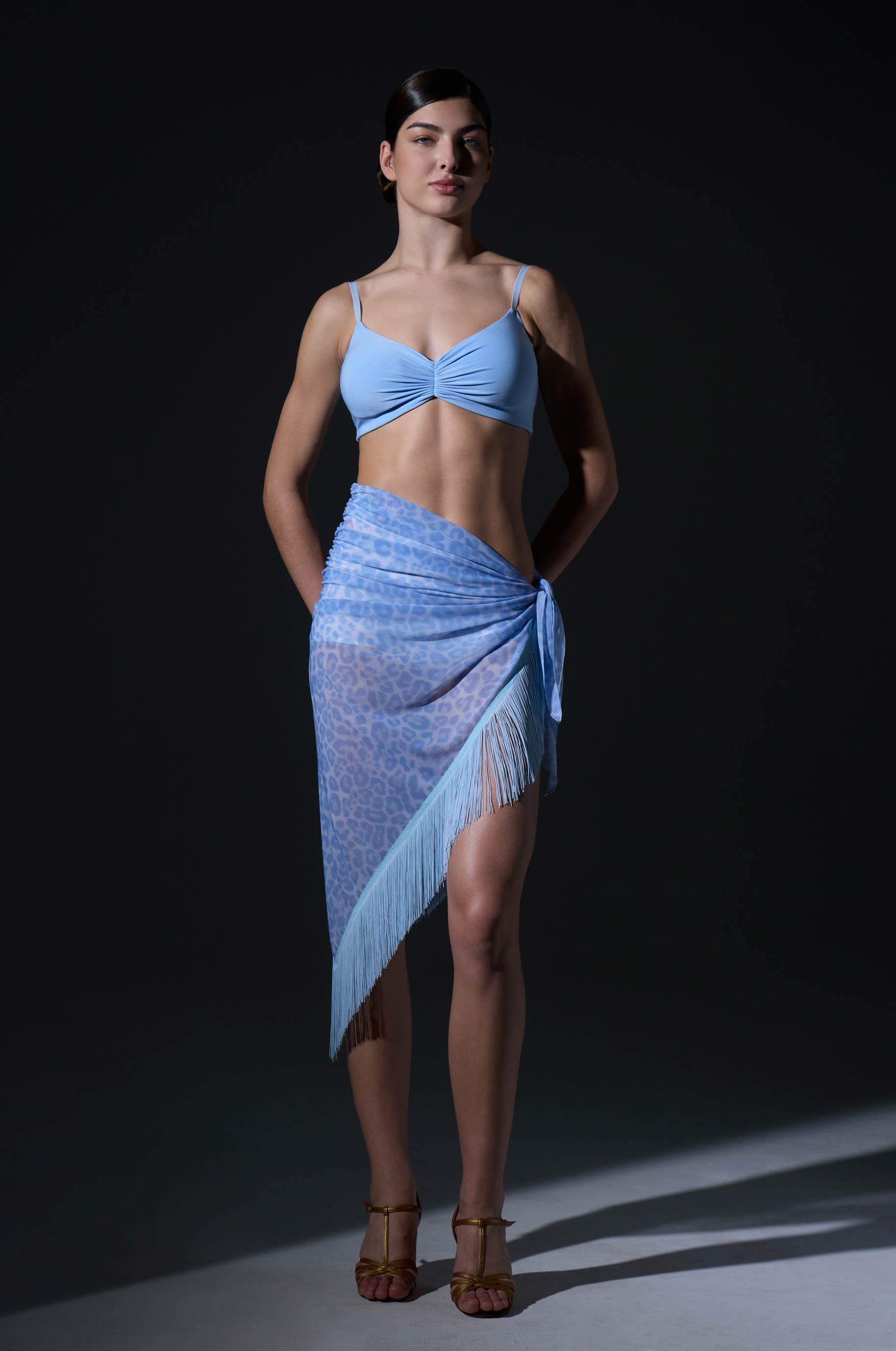 Топ Аура Блю для бальных танцев, цвет Голубой 