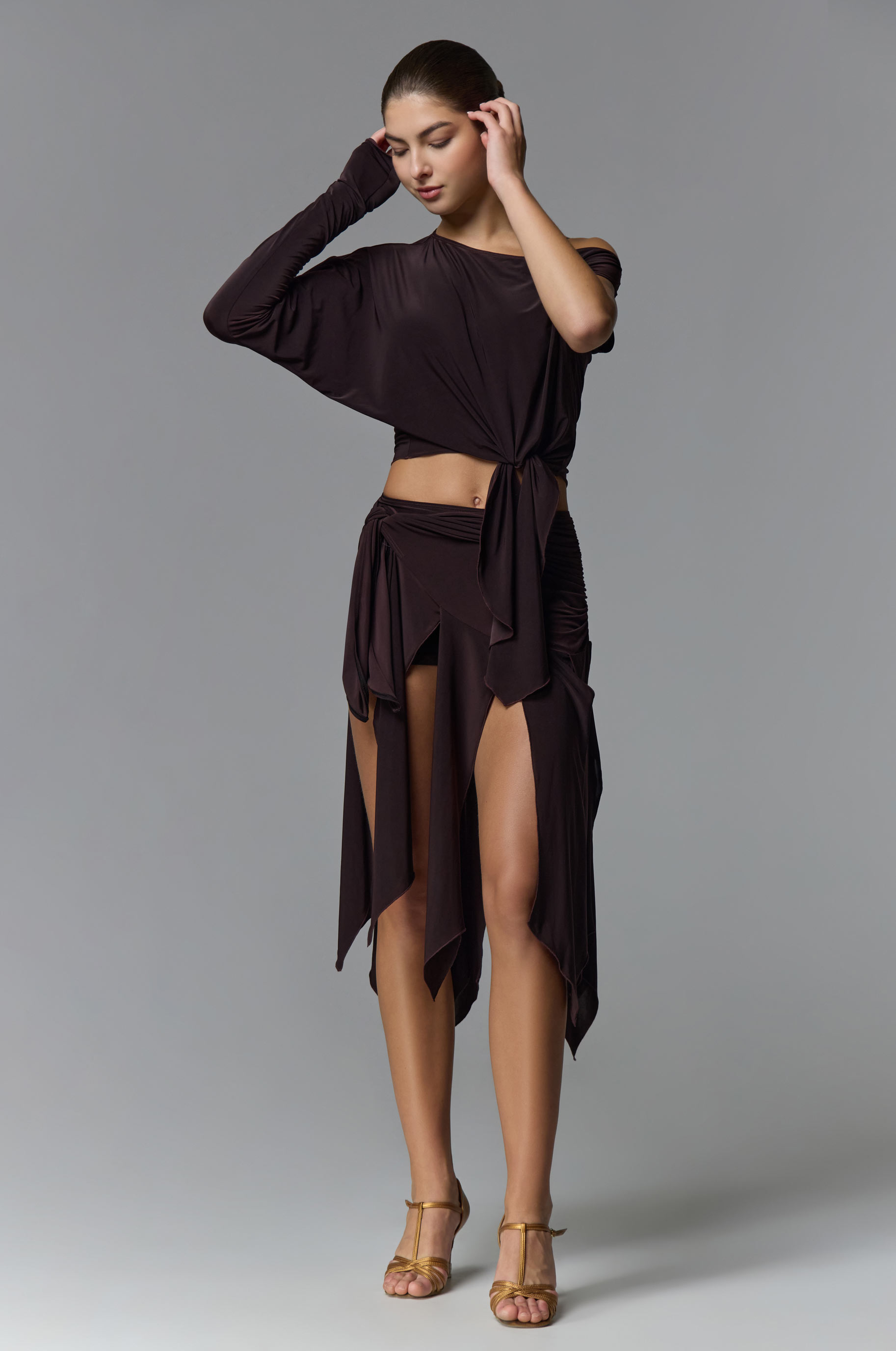 Топ Katana Brown для бальных танцев, цвет Коричневый 