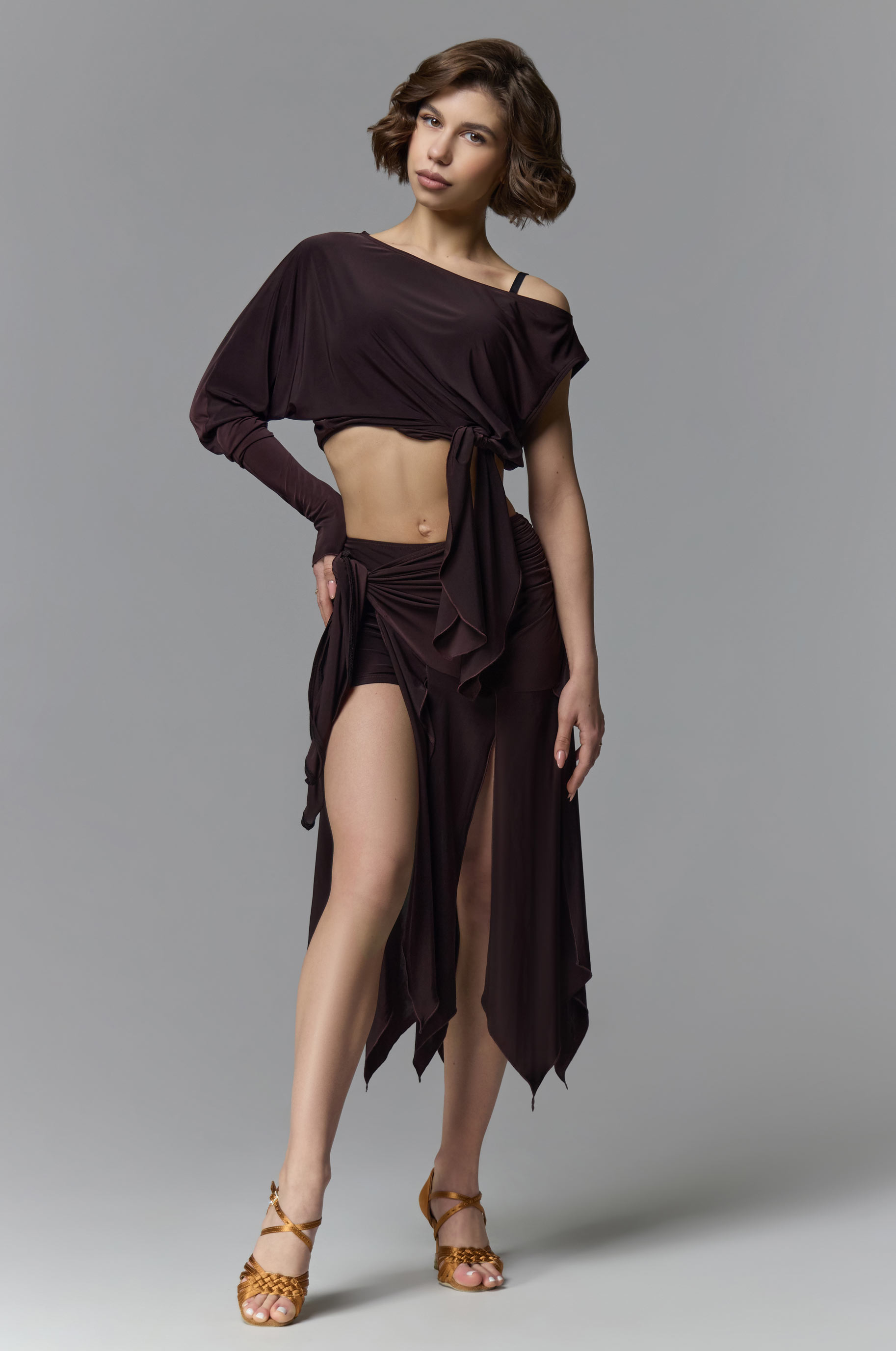 Топ Katana Brown для бальных танцев, цвет Коричневый 