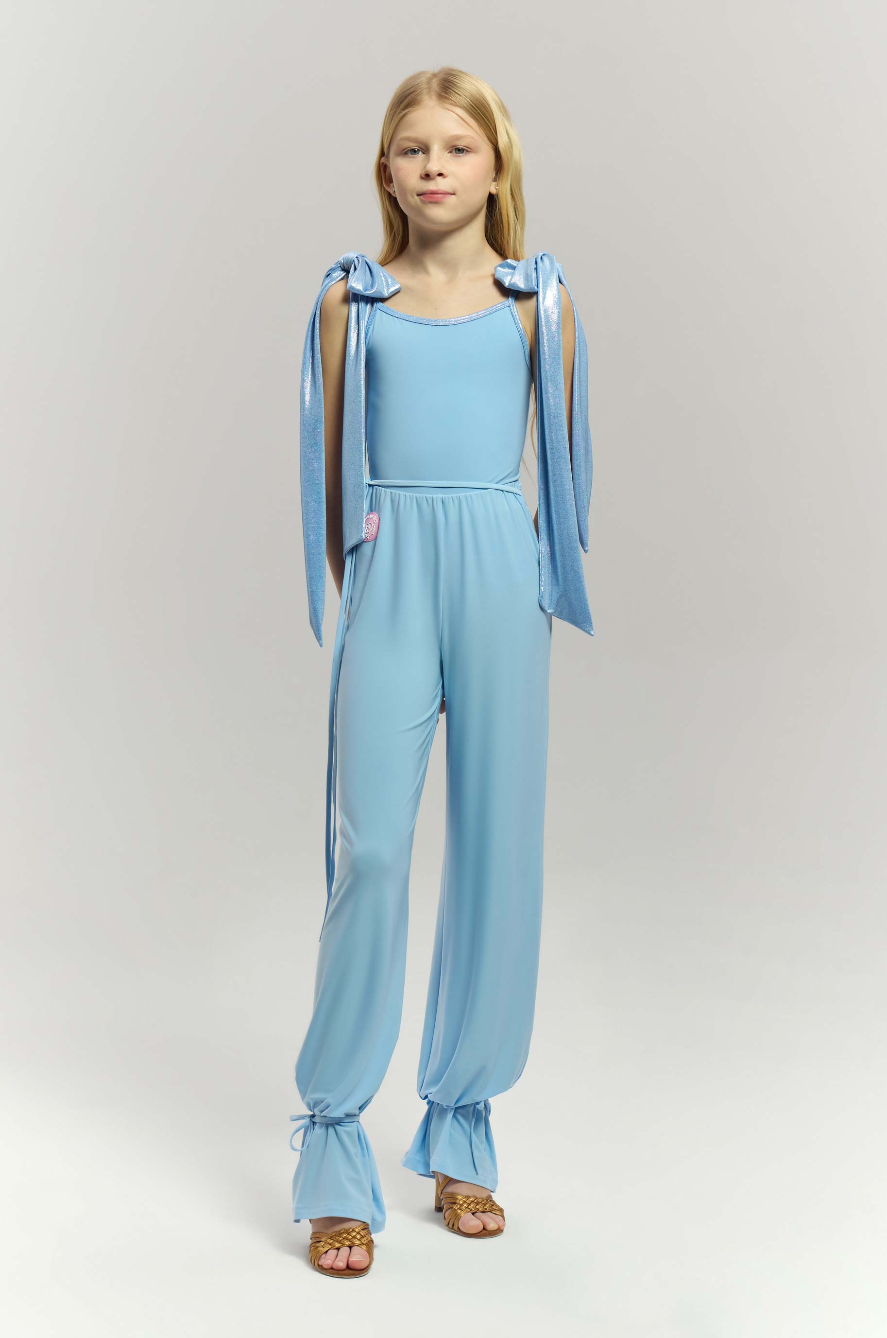 Боди Bows Sparkle Kid для бальных танцев, цвет Синий 