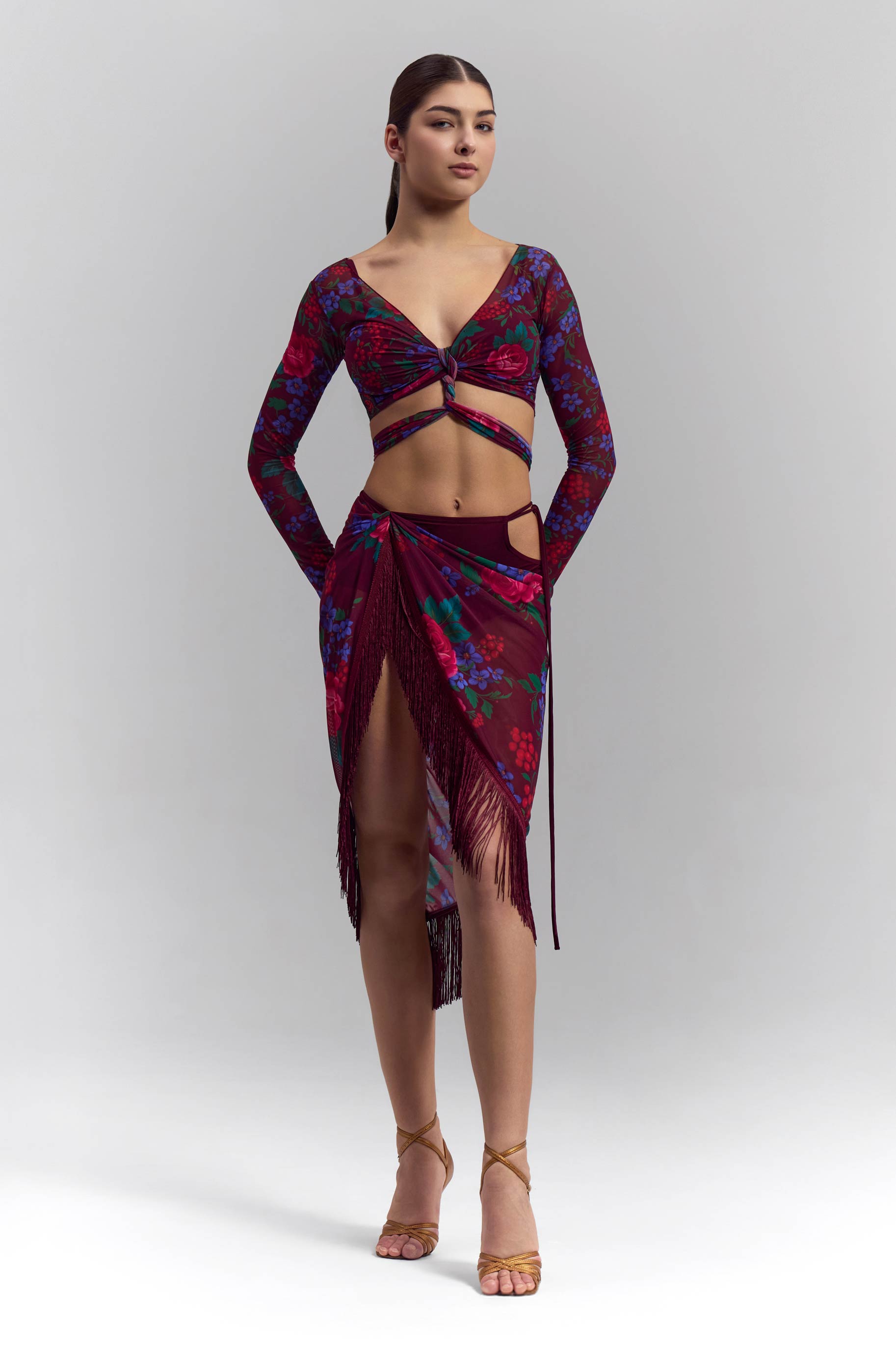 Топ Bolero A La Russe для бальных танцев, цвет Бордовый 