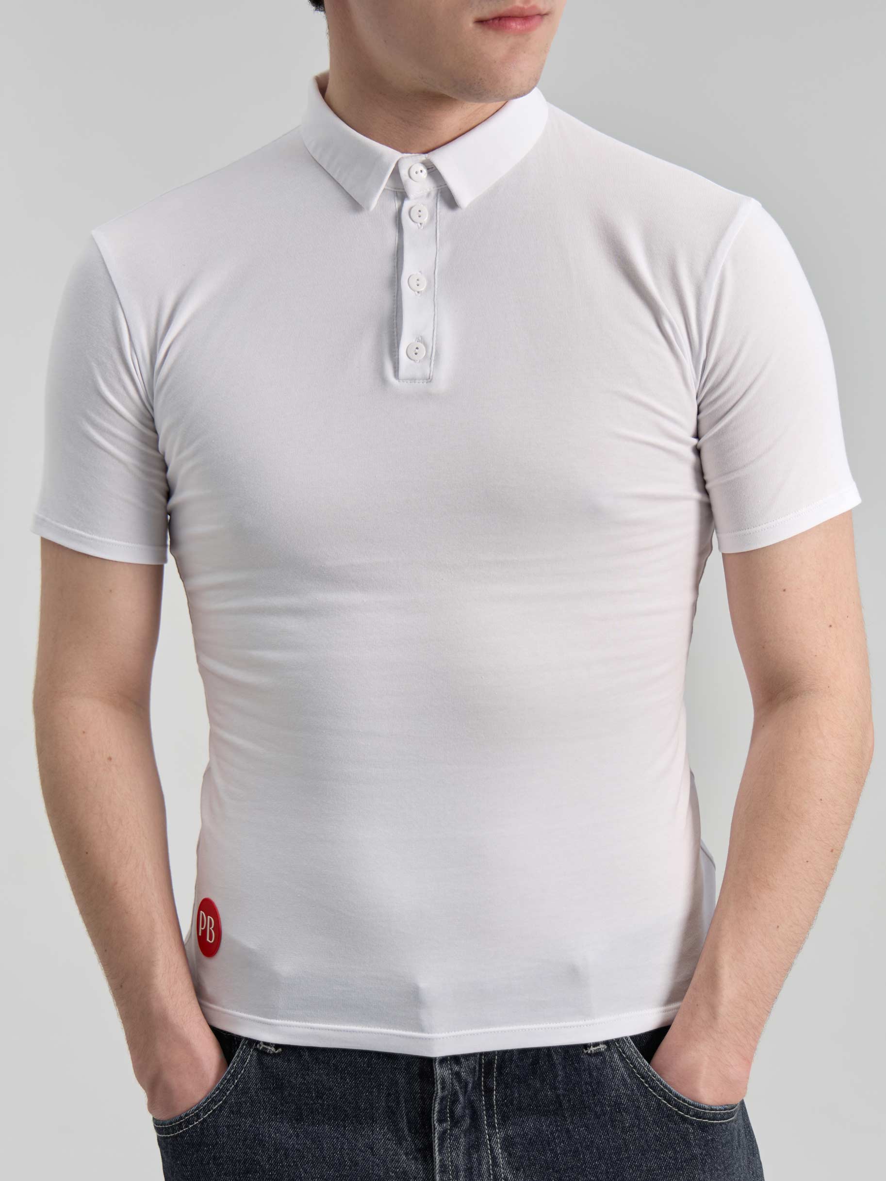 Футболка Polo White для бальных танцев, цвет Белый 