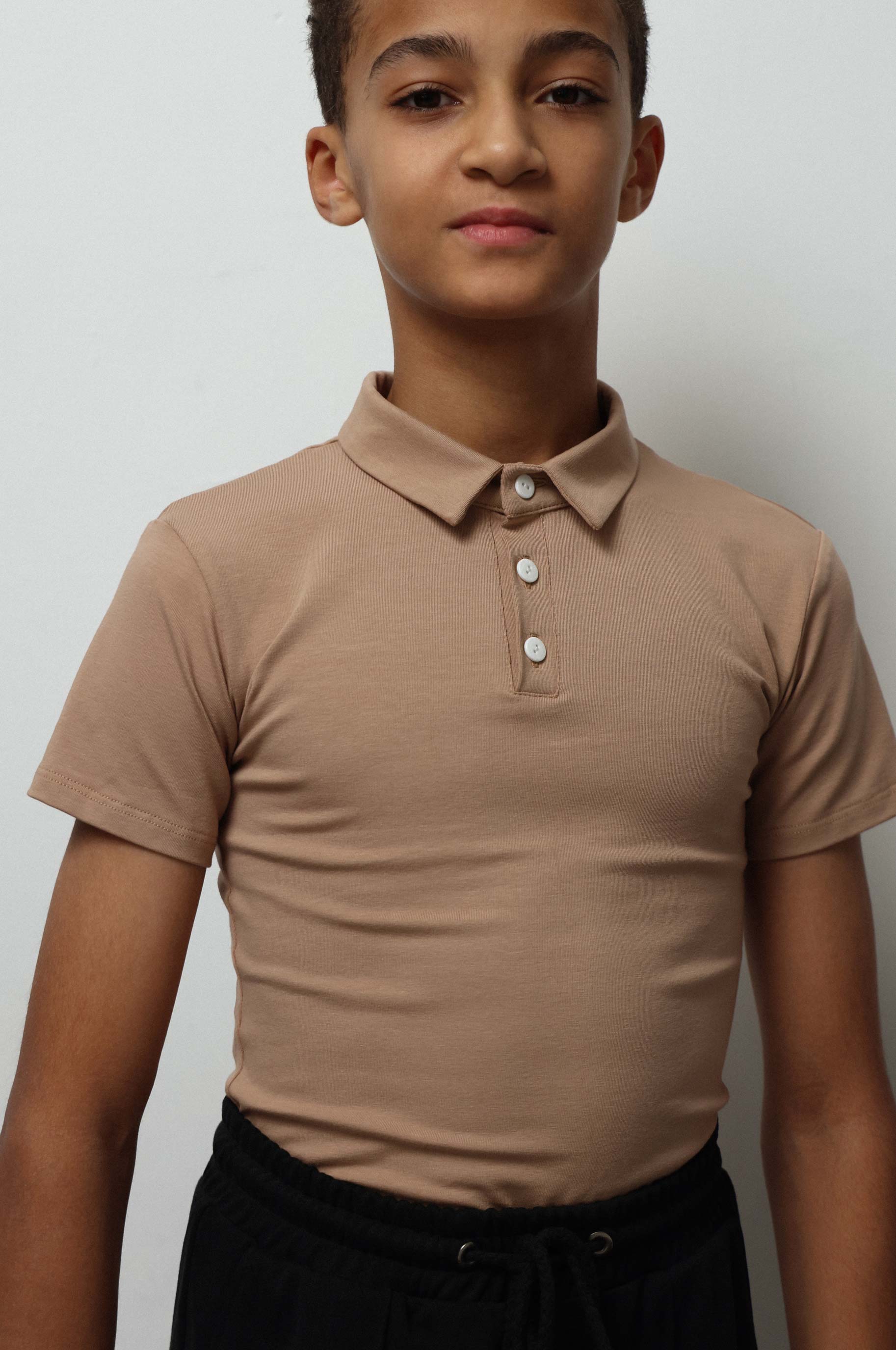 Футболка Polo Nutmeg kid для бальных танцев, цвет Бежевый 