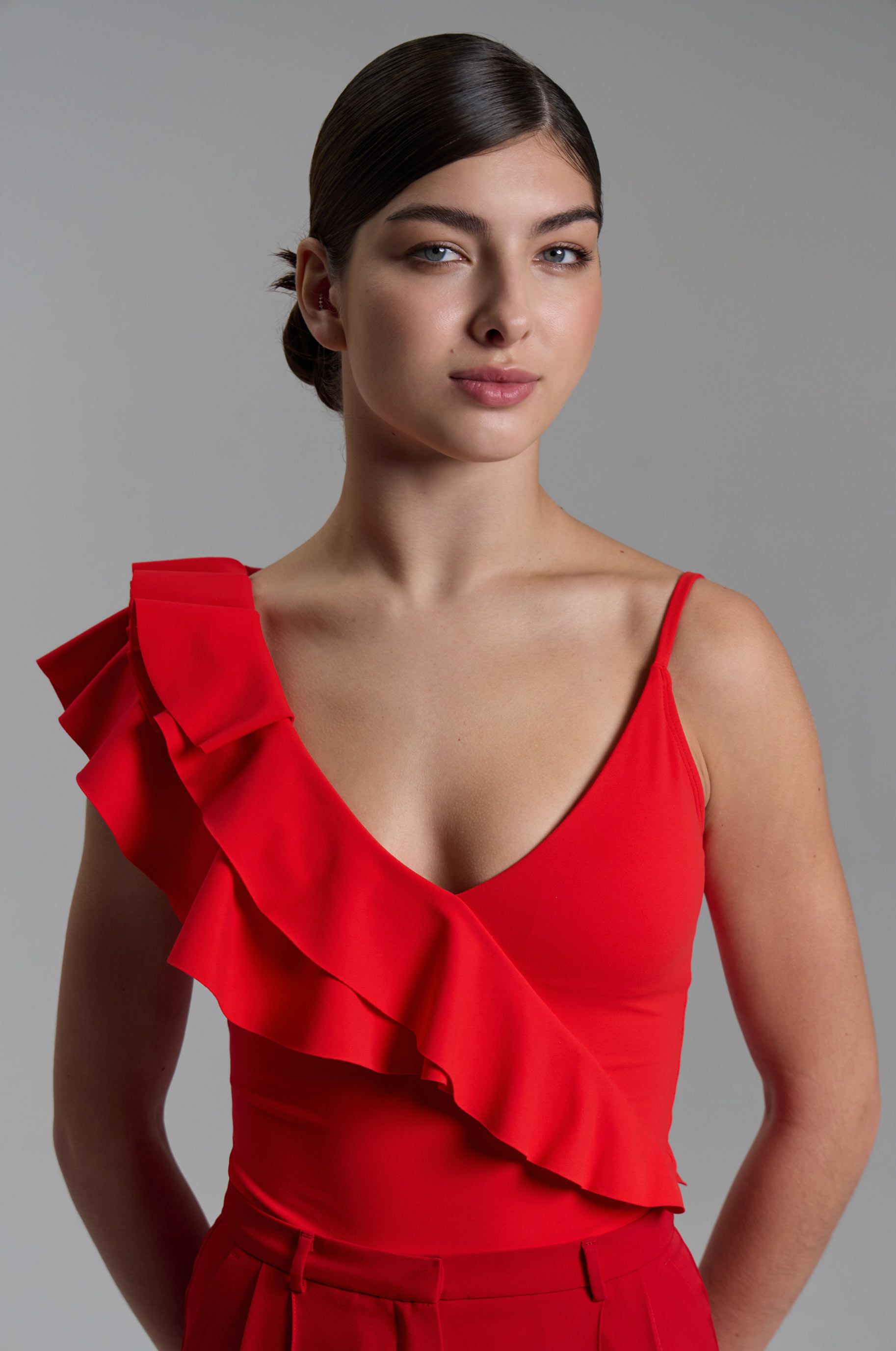 Боди Муза для бальных танцев, цвет Красный 