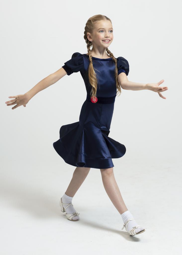 Платье Plaine kid для бальных танцев, цвет Темно-синий (navy) 
