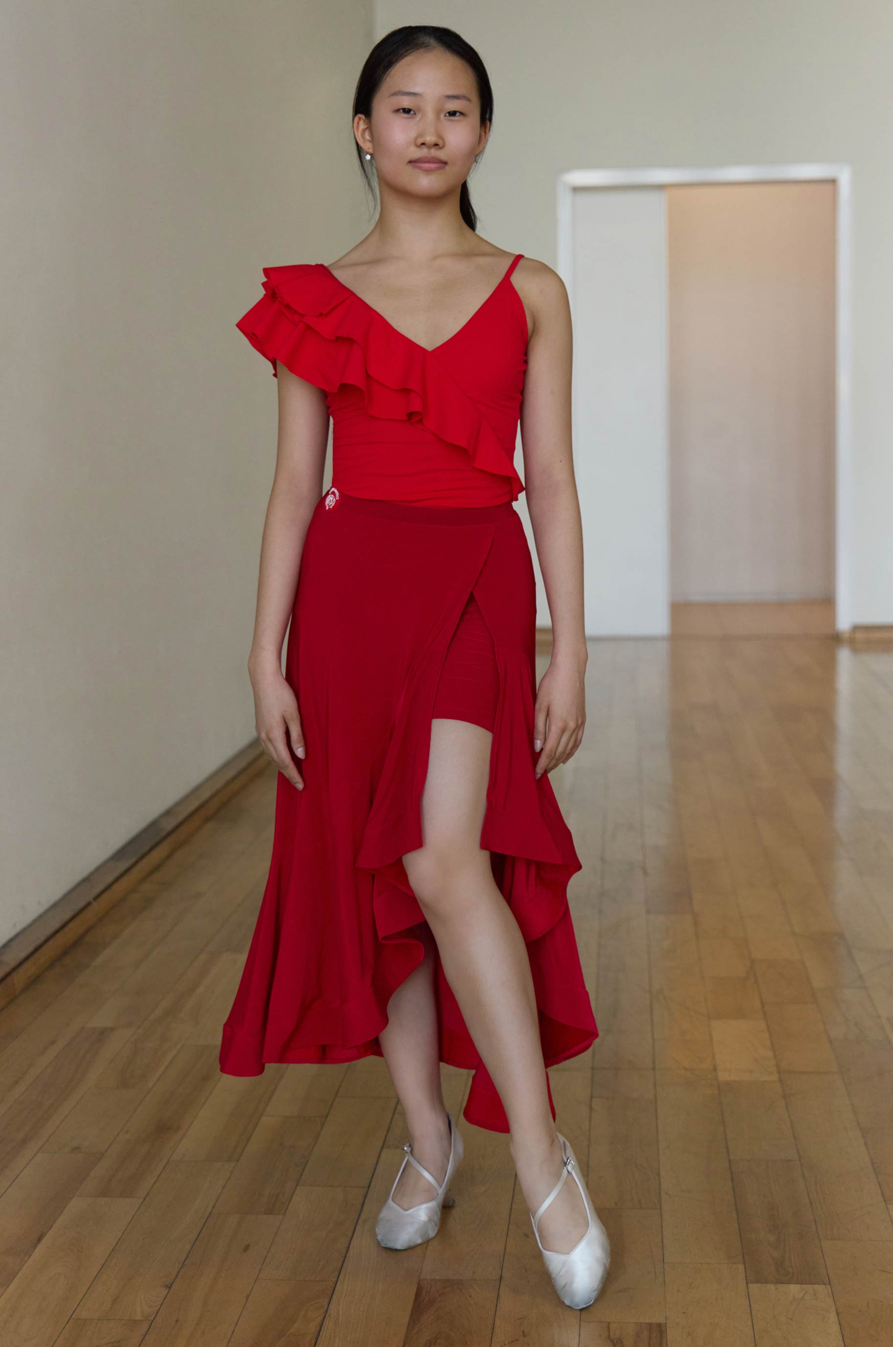 Боди Муза для бальных танцев, цвет Красный 