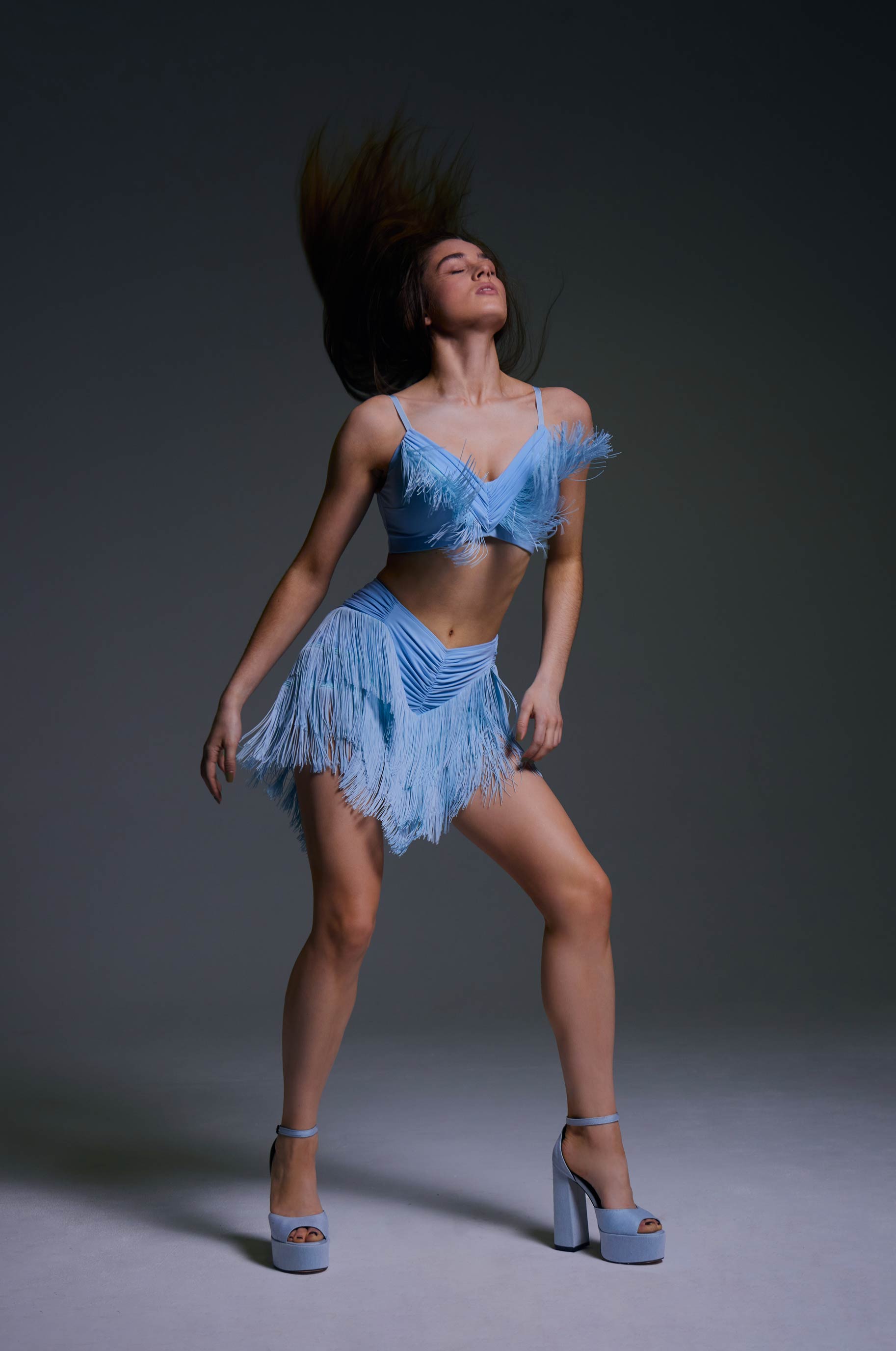 Топ Чувства для бальных танцев, цвет Голубой 