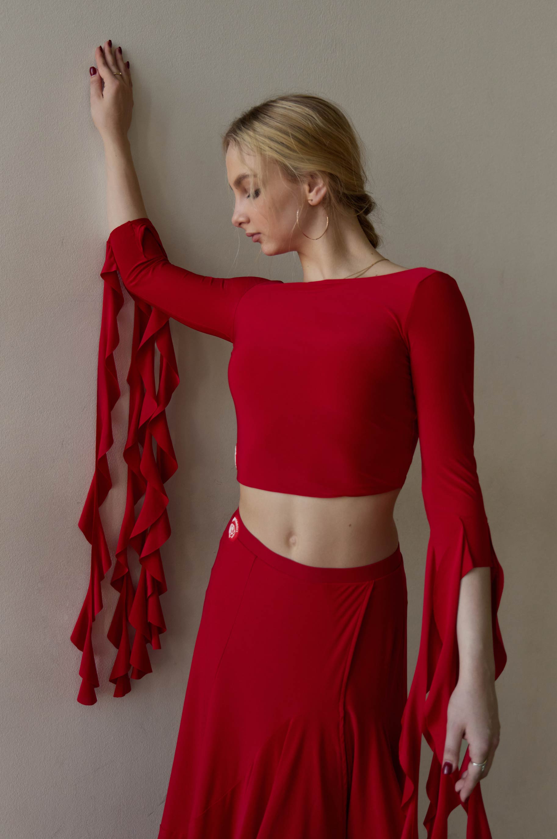 Юбка Фокус для бальных танцев, цвет Красный 