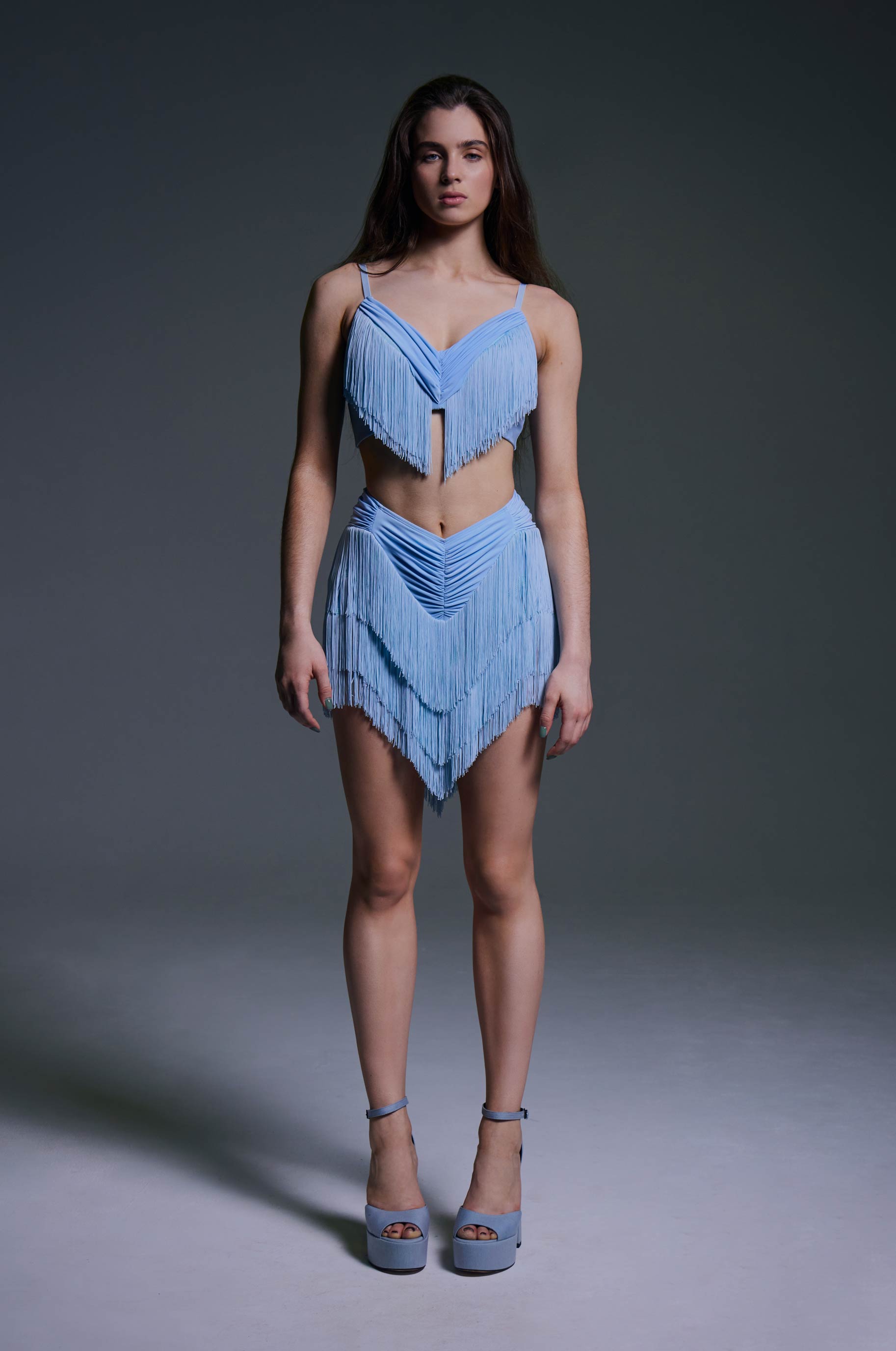 Топ Чувства для бальных танцев, цвет Голубой 