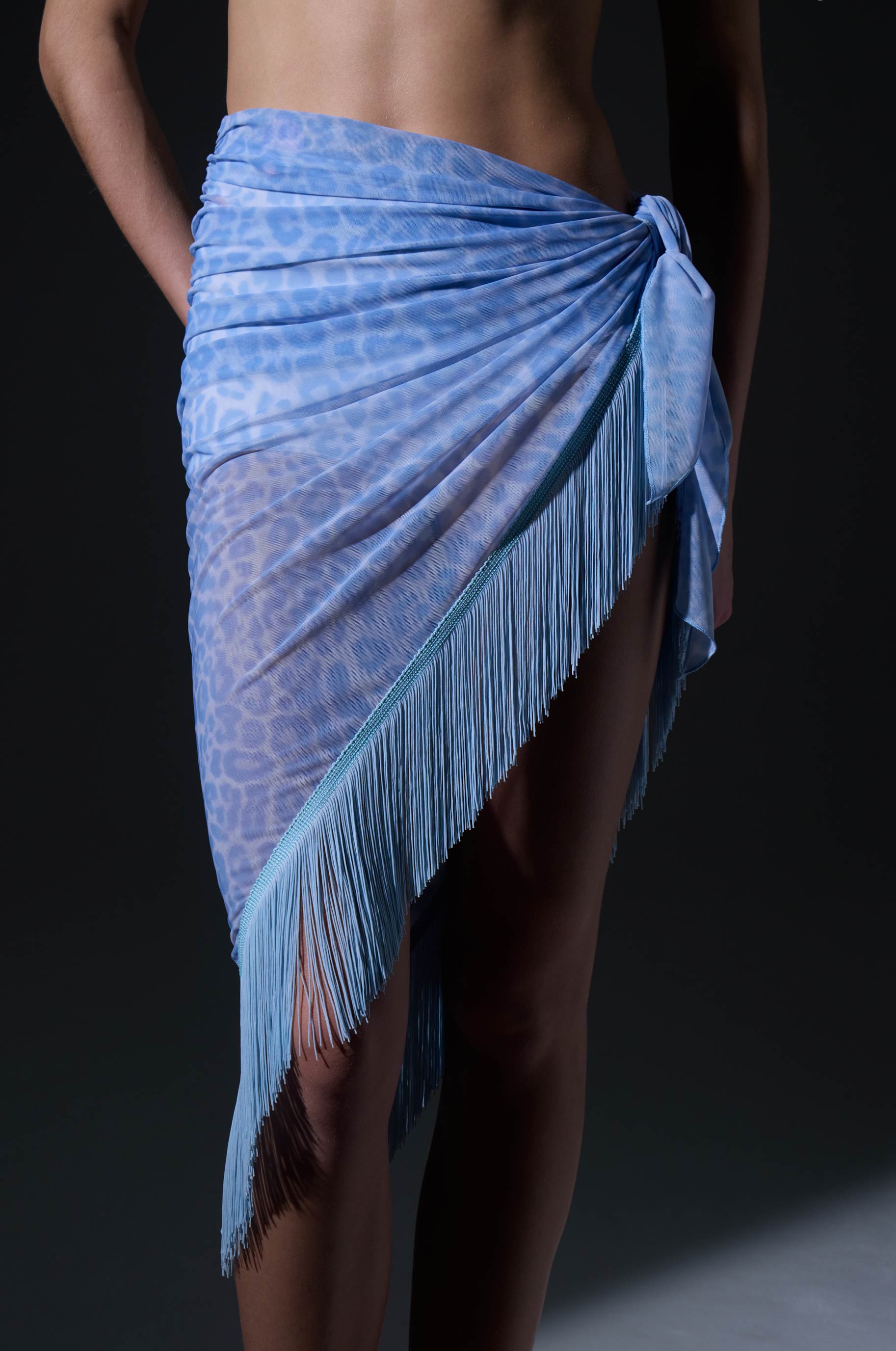 Платок Фринж Лео Блю для бальных танцев, цвет Голубой 