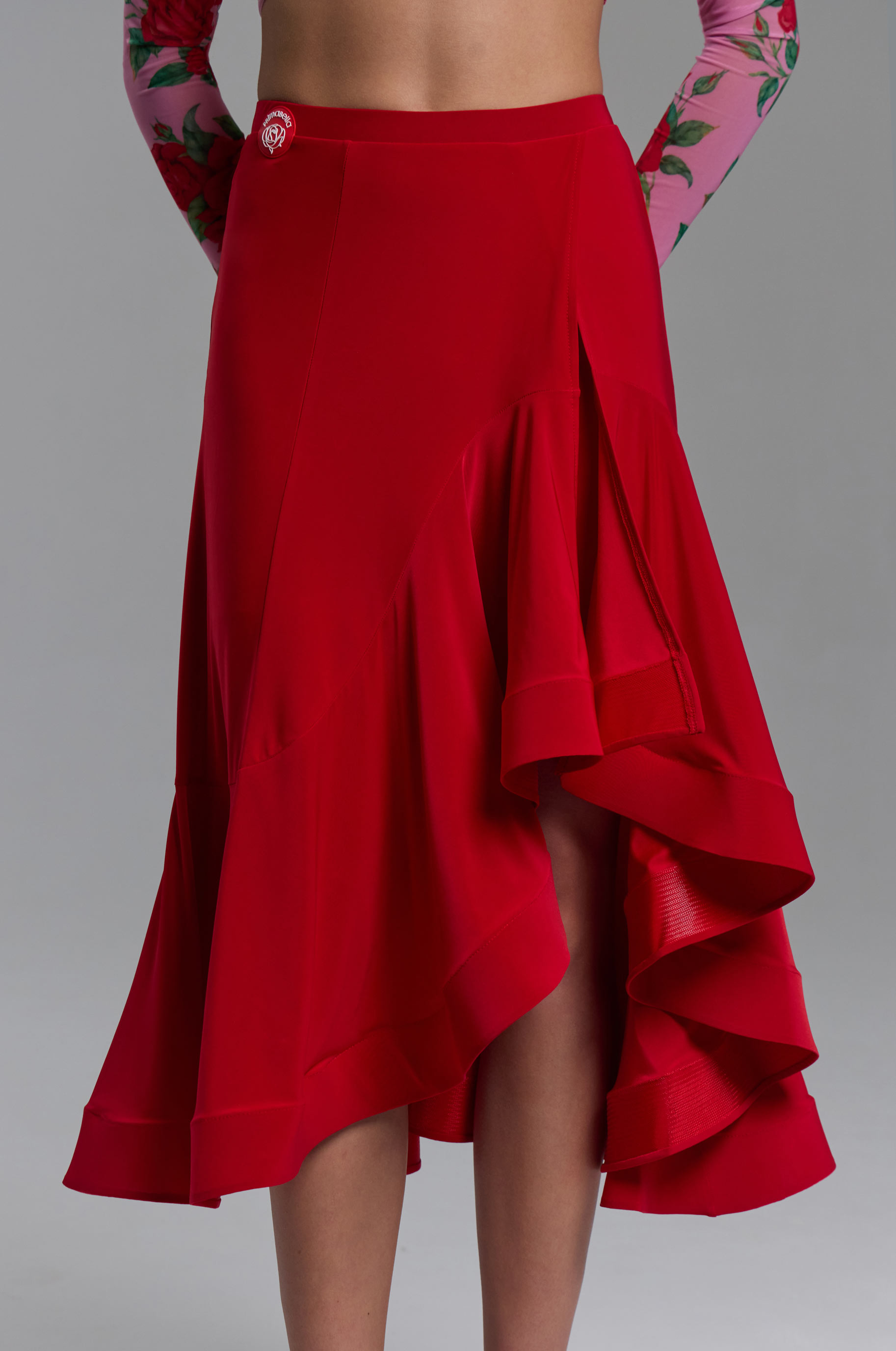 Юбка Фокус для бальных танцев, цвет Красный 