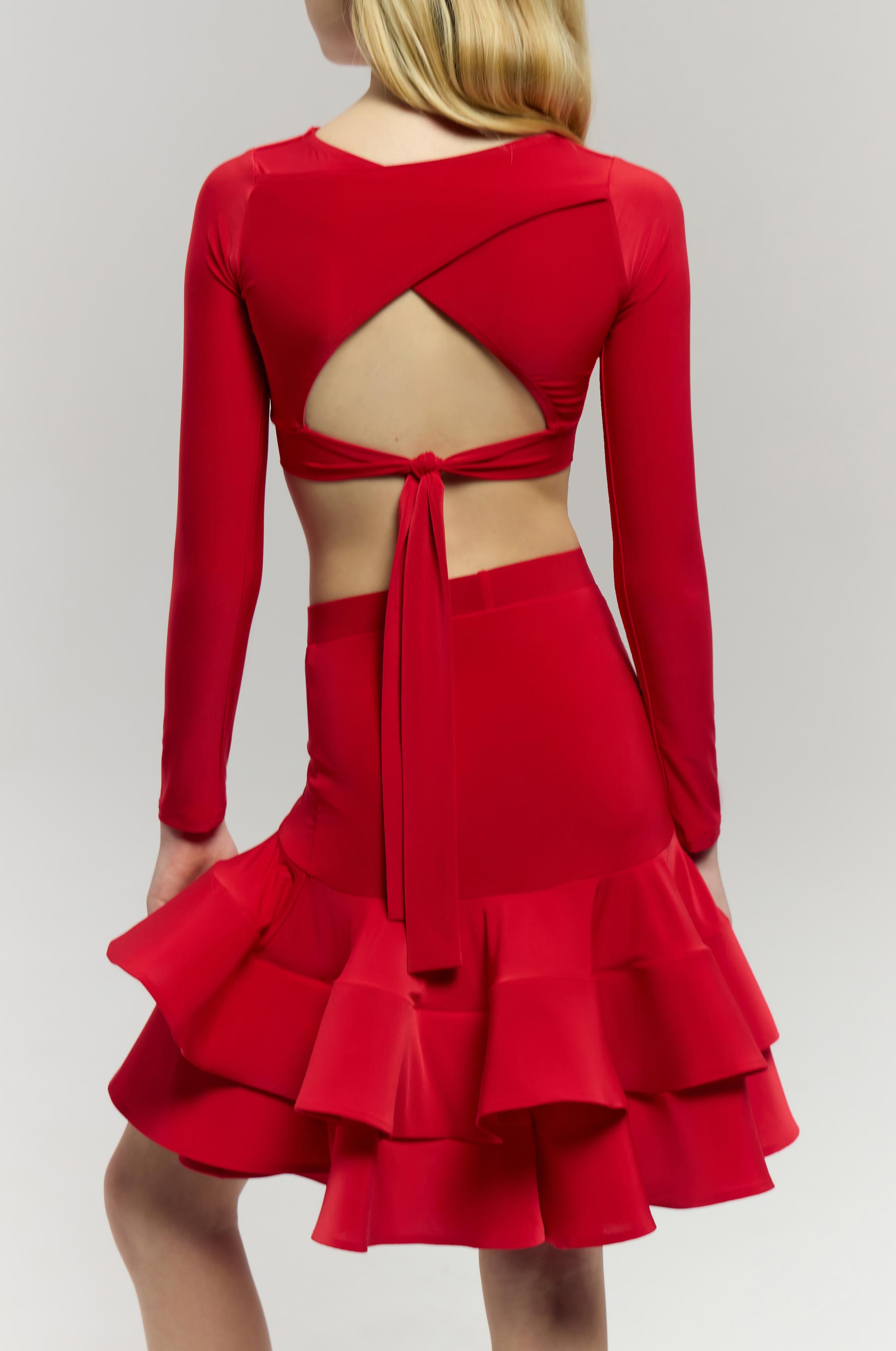 Топ Rombo Red Kid для бальных танцев, цвет Красный 