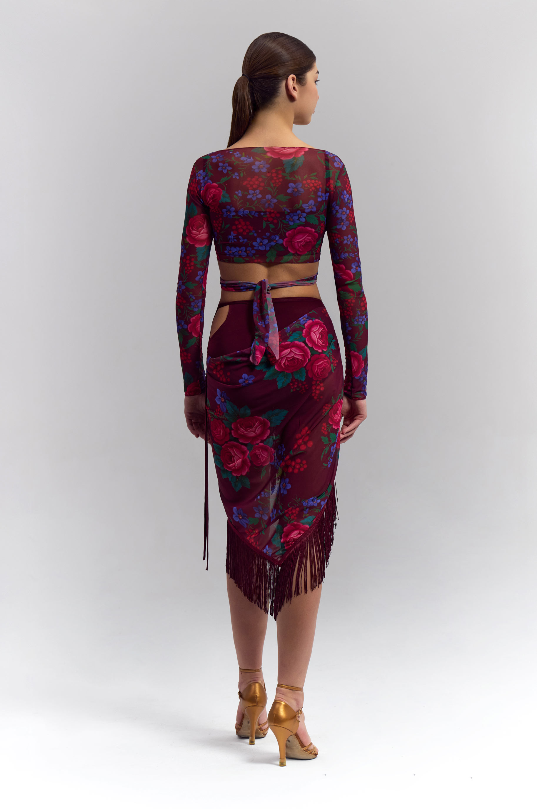 Топ Bolero A La Russe для бальных танцев, цвет Бордовый 