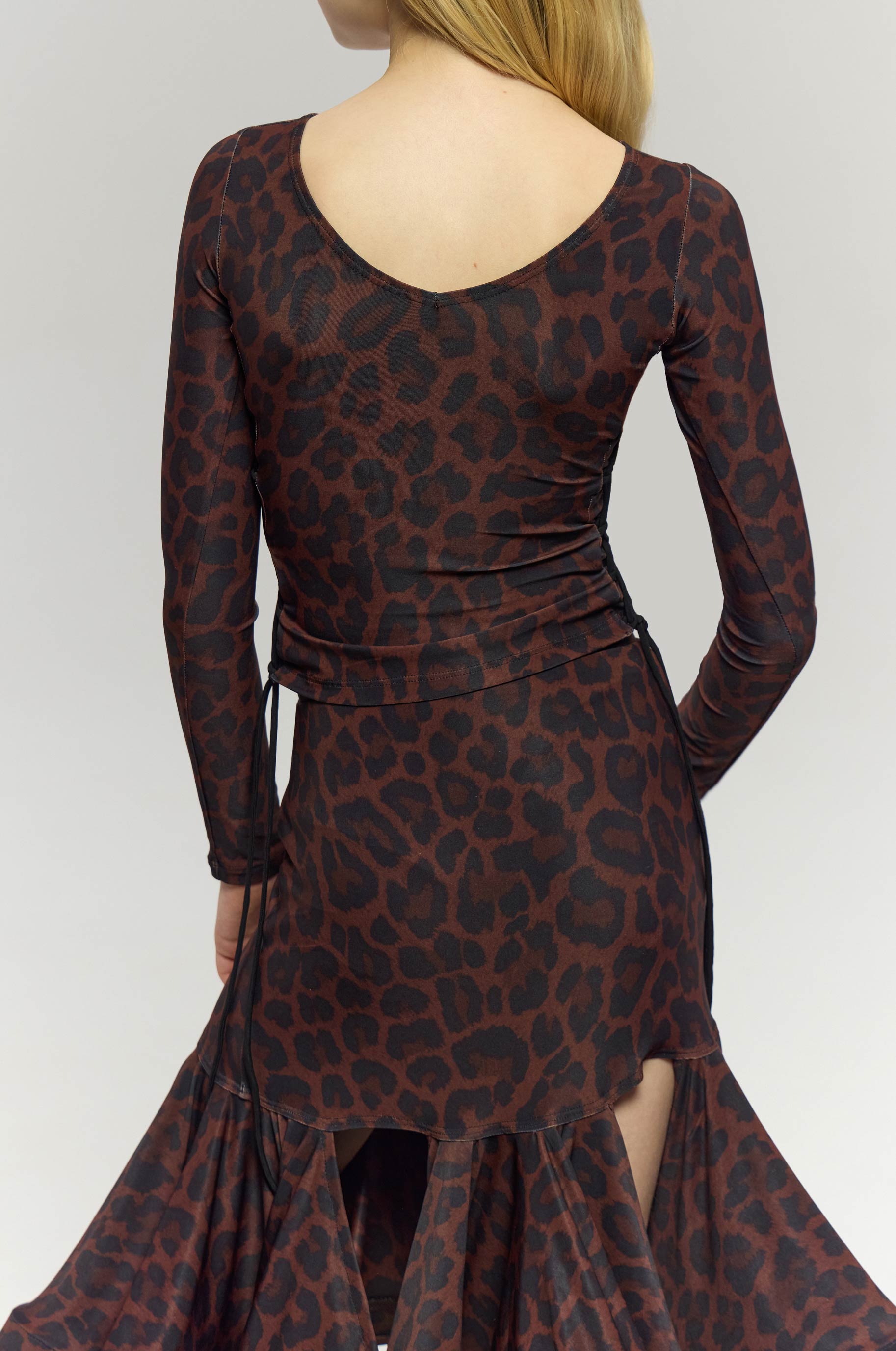 Топ Lacing Leo Brown Kid для бальных танцев, цвет Леопардовый 