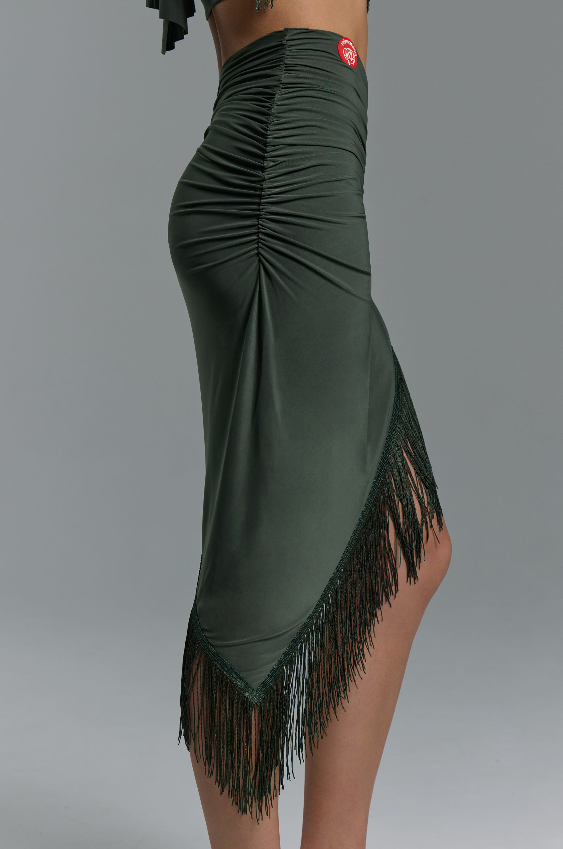 Платок Хаки Фринж для бальных танцев, цвет Хаки 