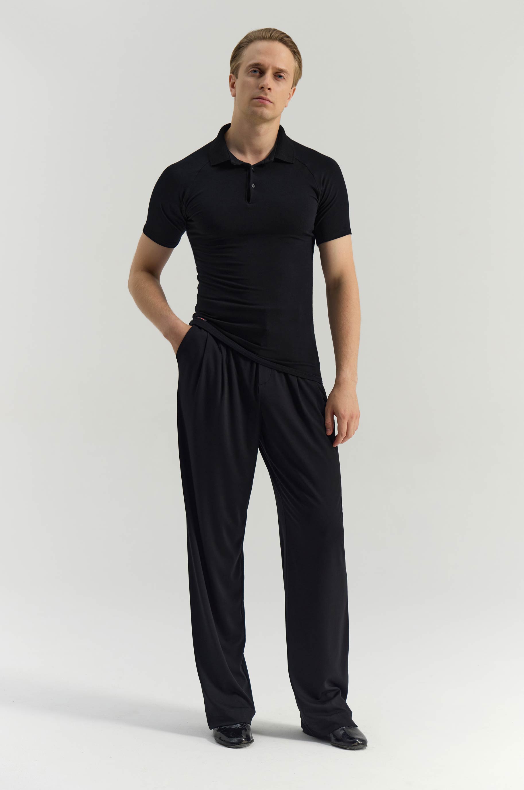 Футболка Polo New для бальных танцев, цвет Черный 